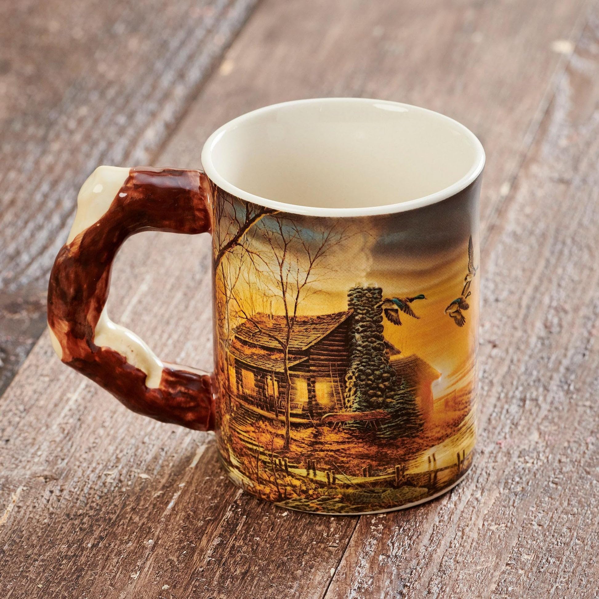 Amazon.com | Wild Wings Golden Retreat - Cabin Sculpted Mug by