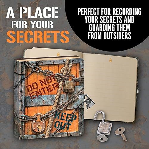 Miniatura 4 de Diario con páginas forradas Keep Out de Peaceable Kingdom, para niños, 6.25 in