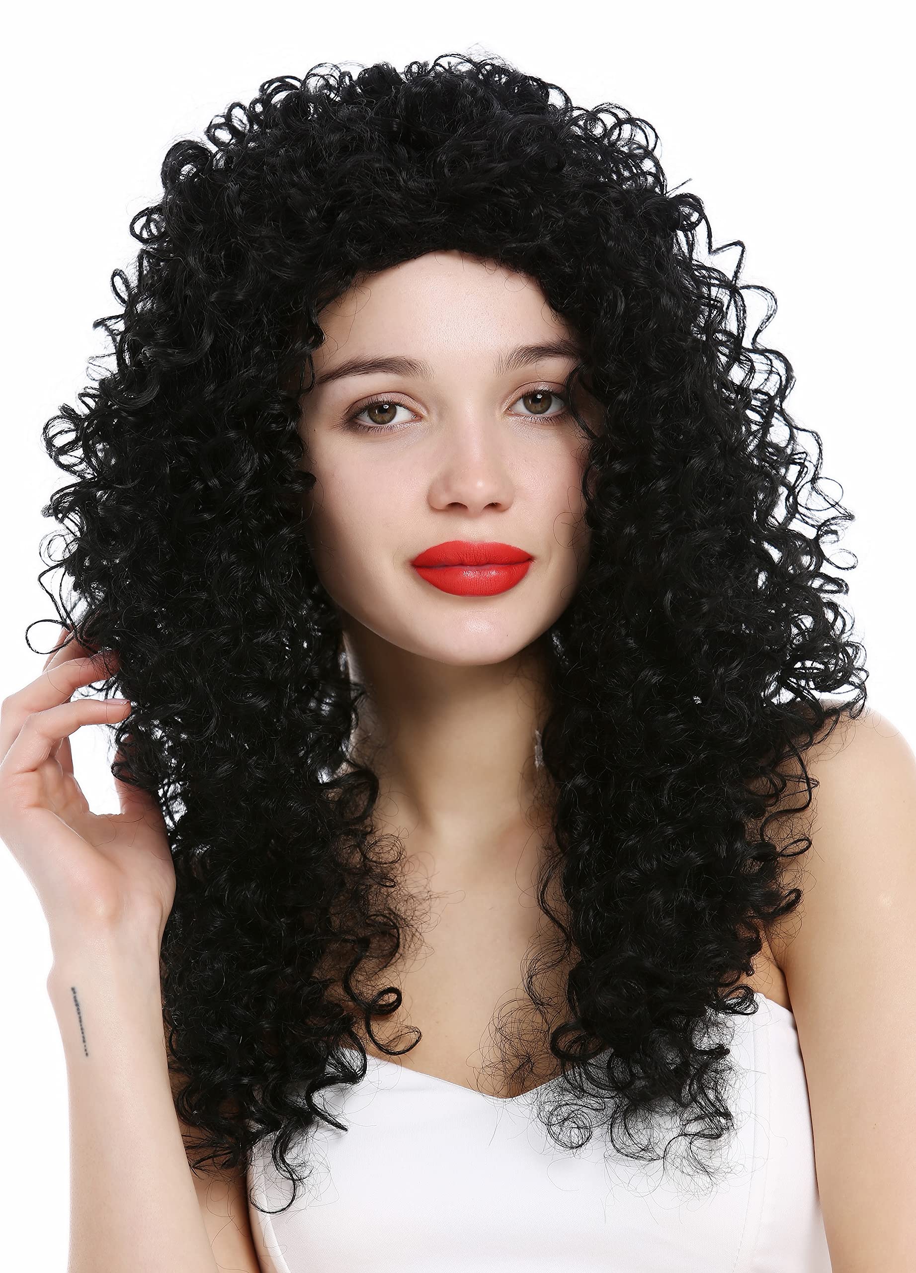 WIG ME UP - VK-35-1 Lady Wig long very curly voluminous curls curled black, black (1) - Image 2