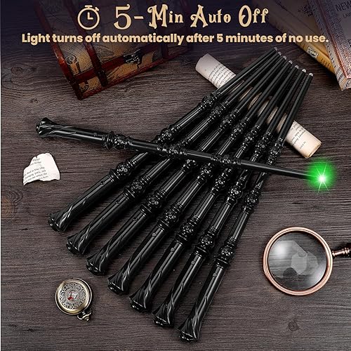 Miniatura 5 de Varita de mago iluminadora mágica con sonido, accesorio para disfraz de fiesta, cosplay, paquete de 2, color marrón