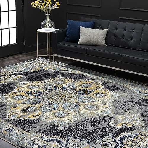 Gray Modern - Alfombra grande de 8 x 10 pies, 8 x 10, alfombras interiores para sala de estar, comedor, alfombra de dormitorio, alfombra de cocina, disponible en Yaxa El Salvador