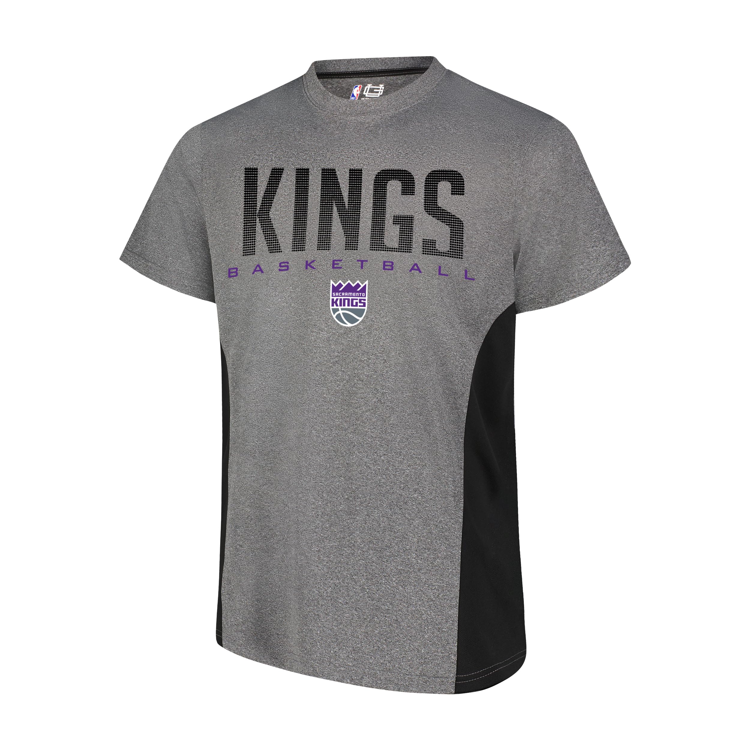Ultra Game NBA Sacramento Kings Mens Active Tee Shirt, Charcoal Heather, Medium