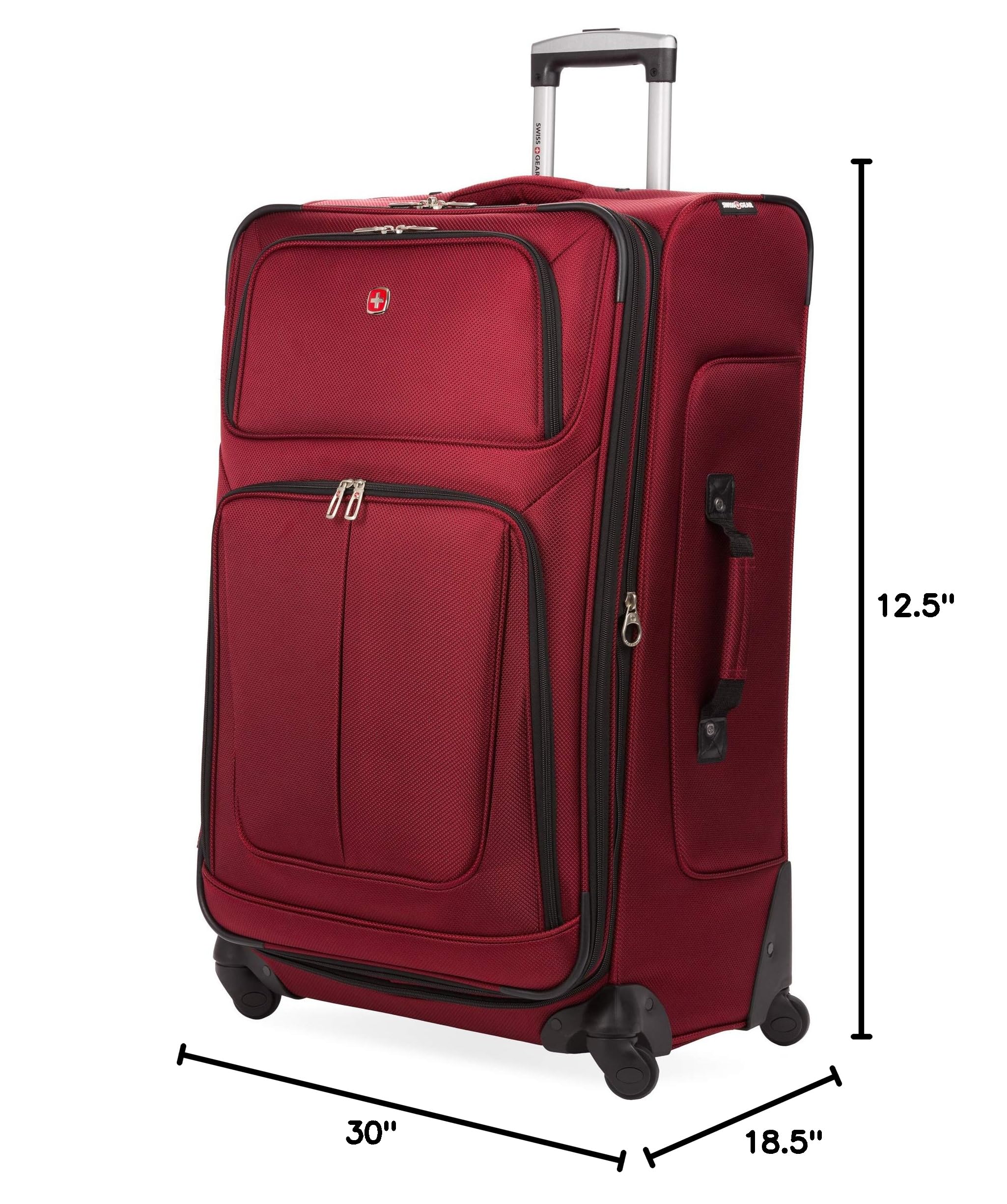SwissGear Sion Softside Expandable Roller Luggage, Burgundy, Checked ...