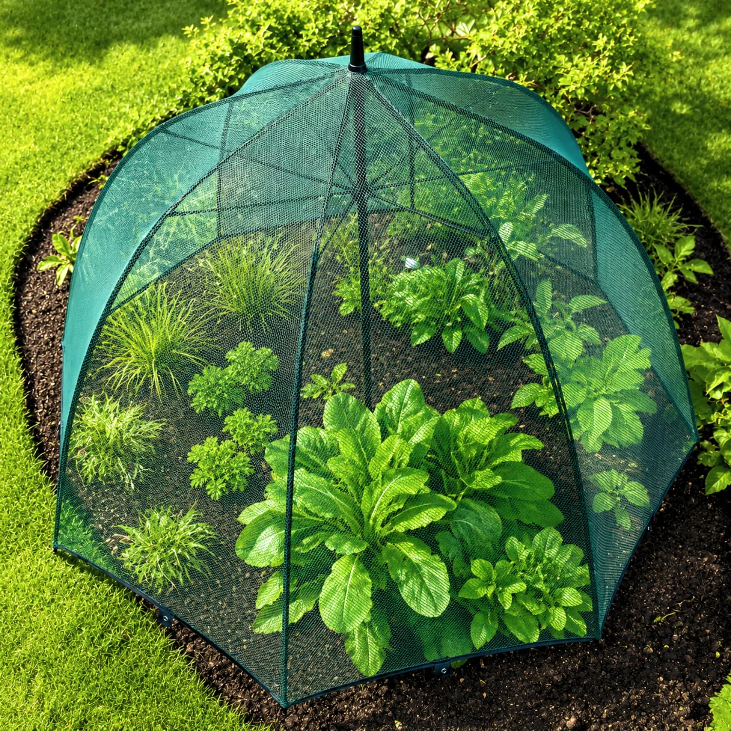 GardenSkill Serre à Mailles Fines pour Cultures et Plantes | Grande Cloche Parapluie Housse de Protection Filet Anti-Insectes pour Jardin, Parterre, Lit Surlevee, Potager | 110cm x 75cm