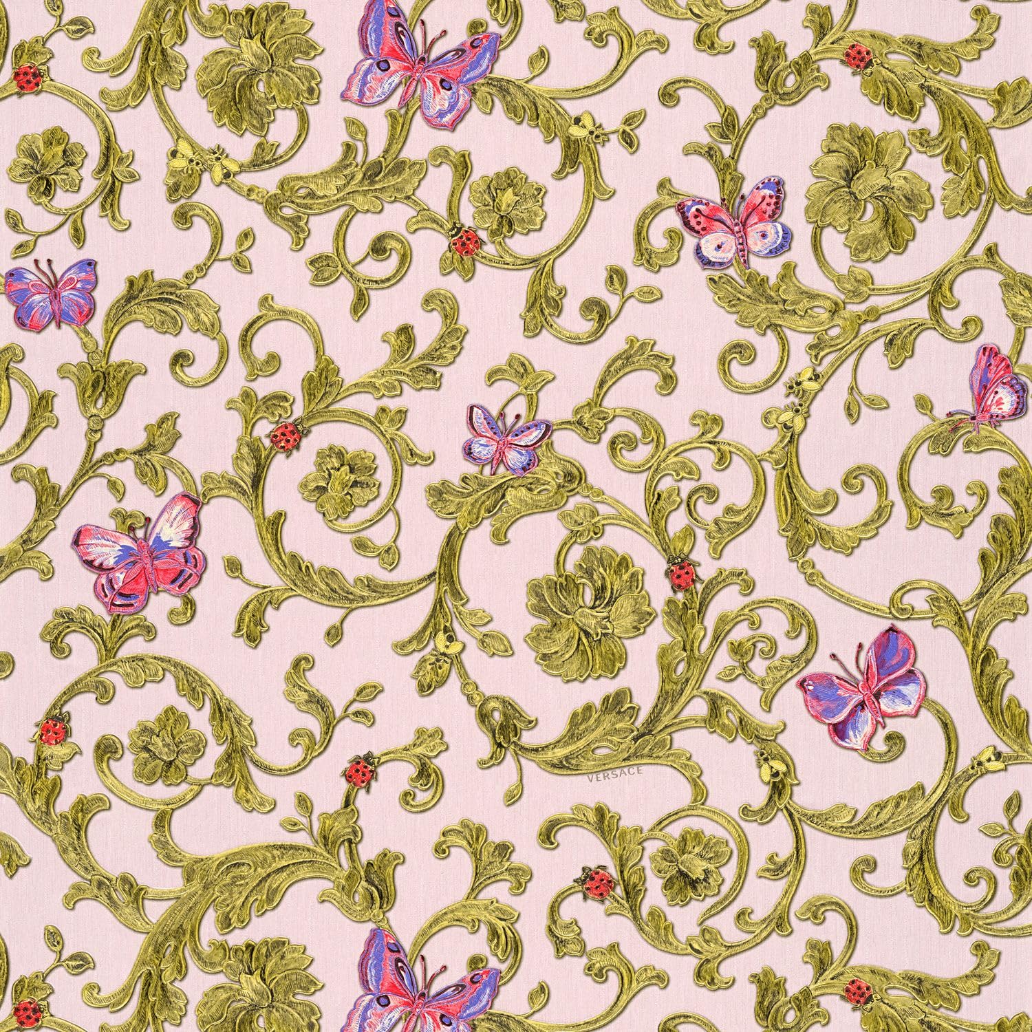 Papier peint fleurs rose Profhome 343254-GU intissé de dimensions 0,70 m x 10,05 m