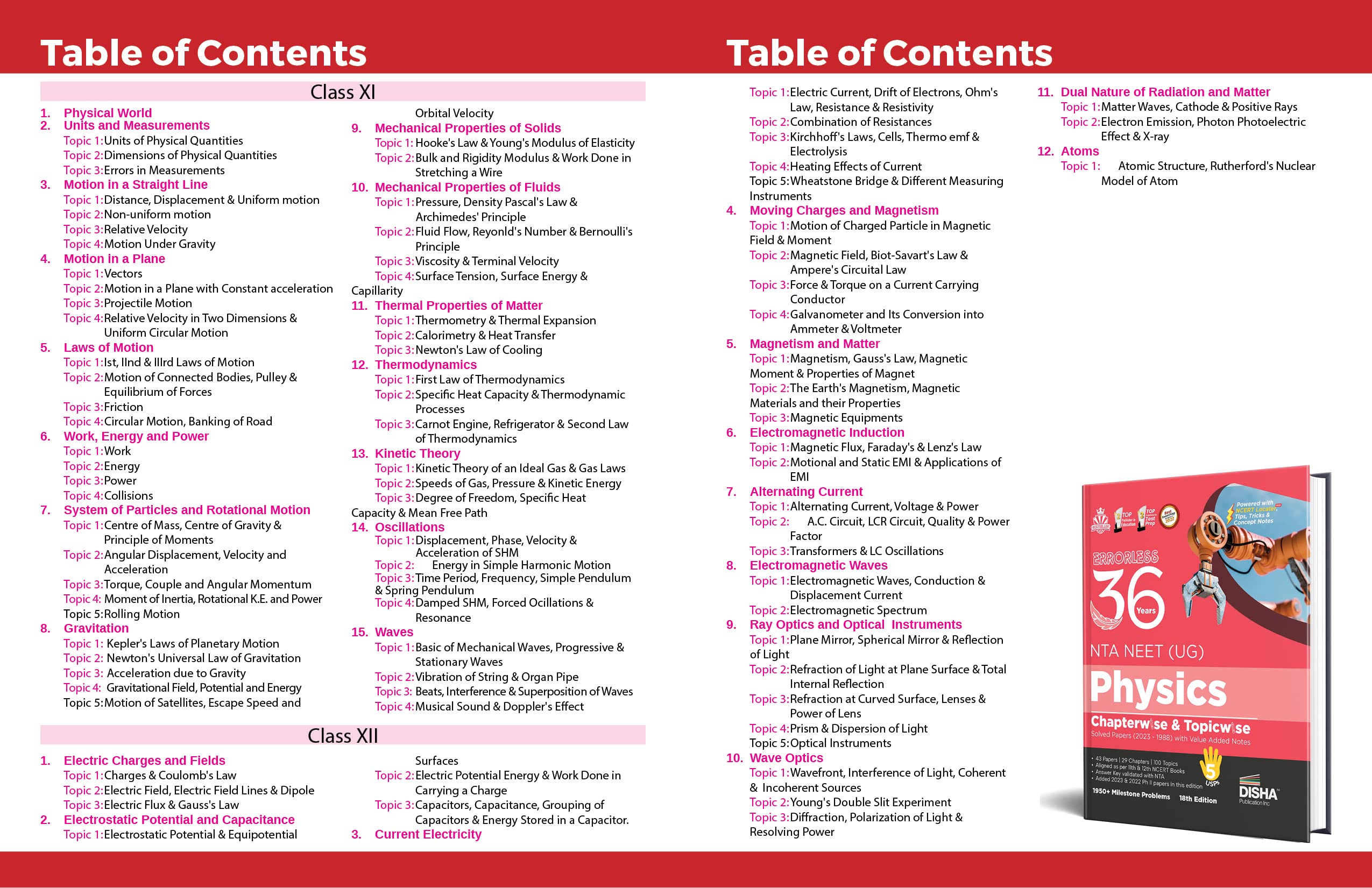 Errorless 36 Previous Years NTA NEET (UG) Physics, Chemistry & Biology Chapter-wise & Topic-wise Solved Papers with Value Added Notes (2023 - 1988) 18th Edition | PYQs Question Bank | 4
