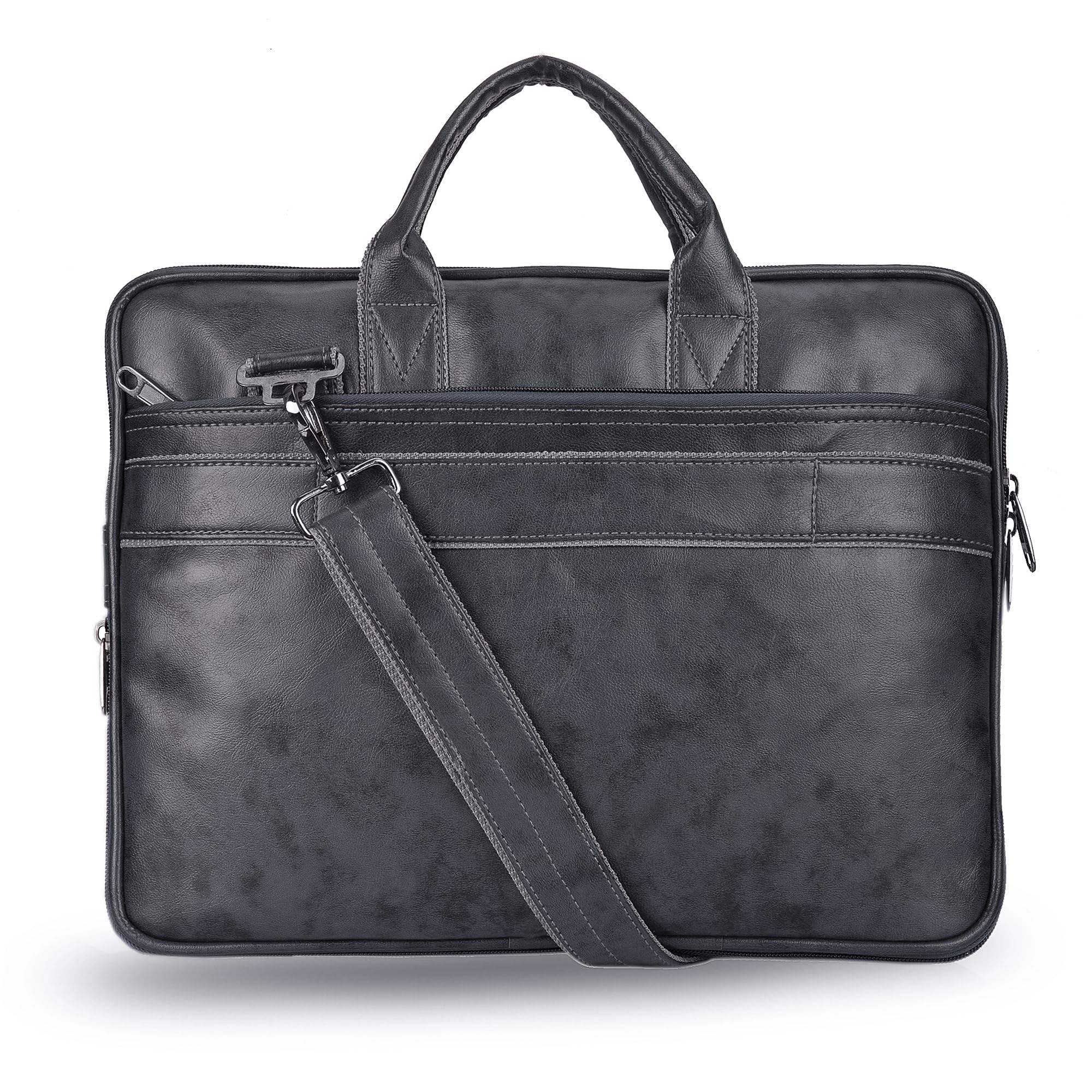 XaVi Messenger Bag - Laptop Bag for Men | PU Leather Expandable Office Bag for Men | Shoulder Bag for Laptop or Tablet | Sleek, Durable | Supports Laptop Up-to 15.6 inches (Grey)-image-47