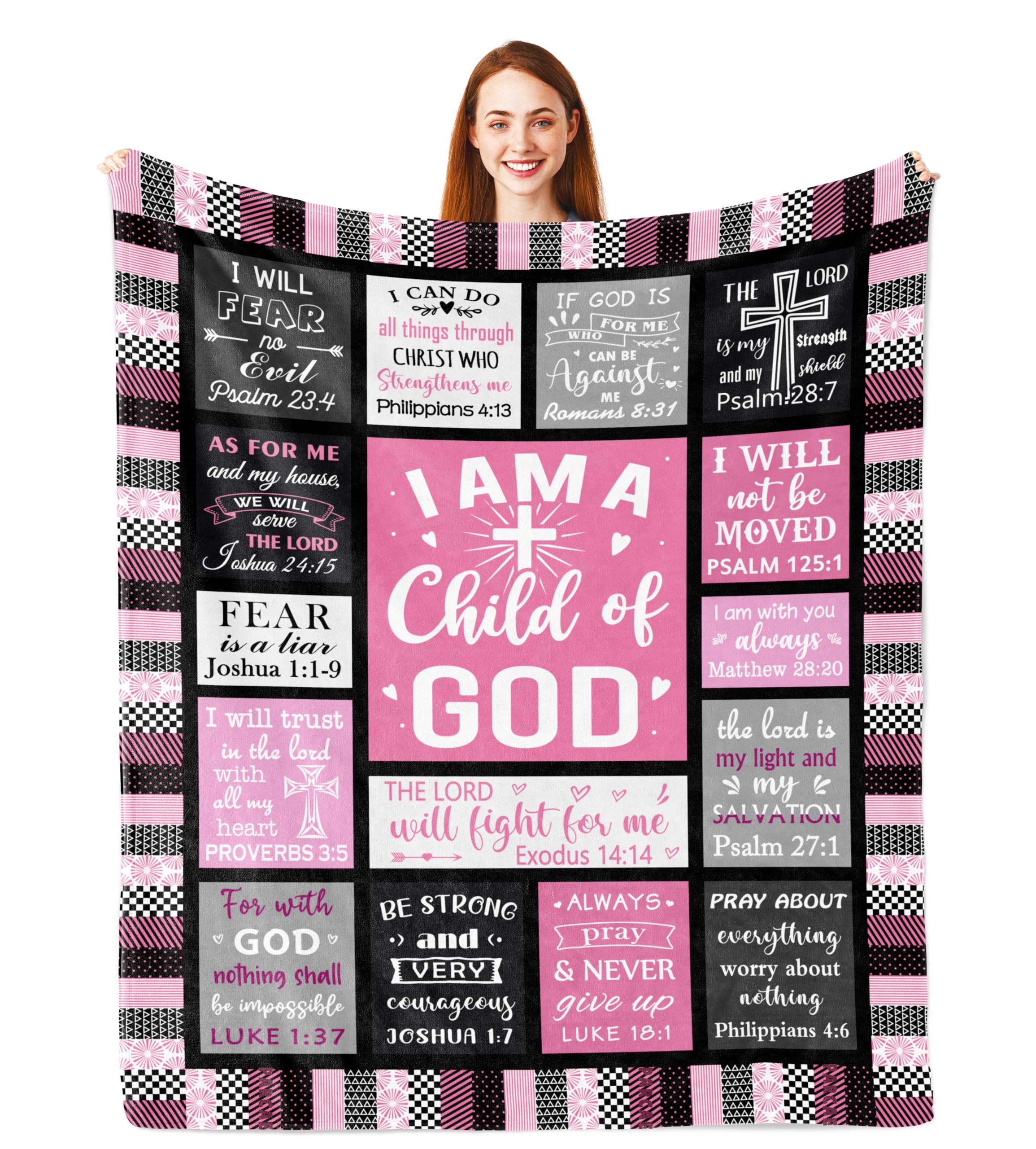 – Parcae Christian Gifts for Women, Baptism Gifts for Girls, Confirmation Gifts for Girls, Bible Verse Religious Gifts for Women, Name of Jesus Gifts, Scripture Blanket 150x130CM