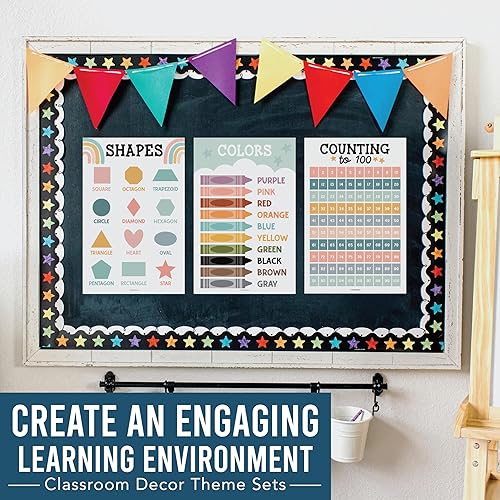 Miniatura 25 de Hadley Designs 16 carteles educativos para niños pequeños de 1 a 3 años, carteles laminados de aprendizaje para preescolar y jardín de infantes