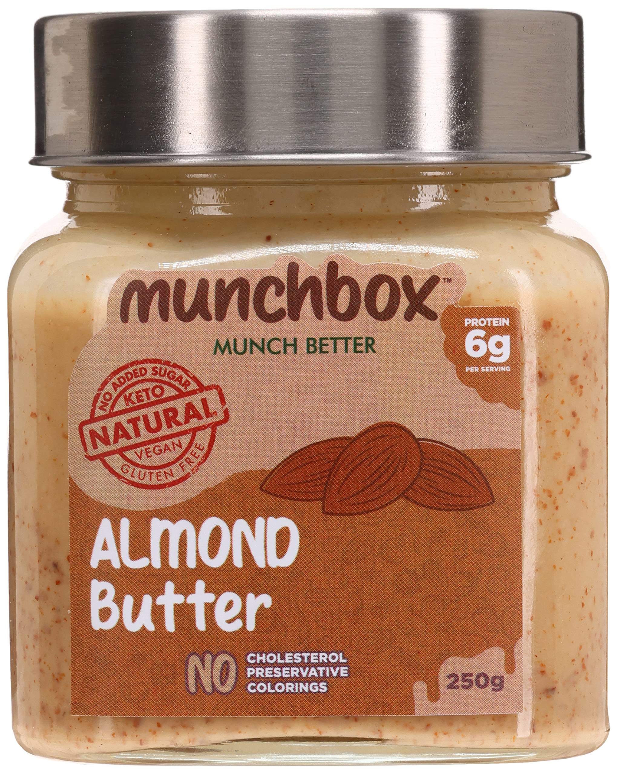 Munchbox, Munch Better Almond Butter Gluten Free, 250 grams