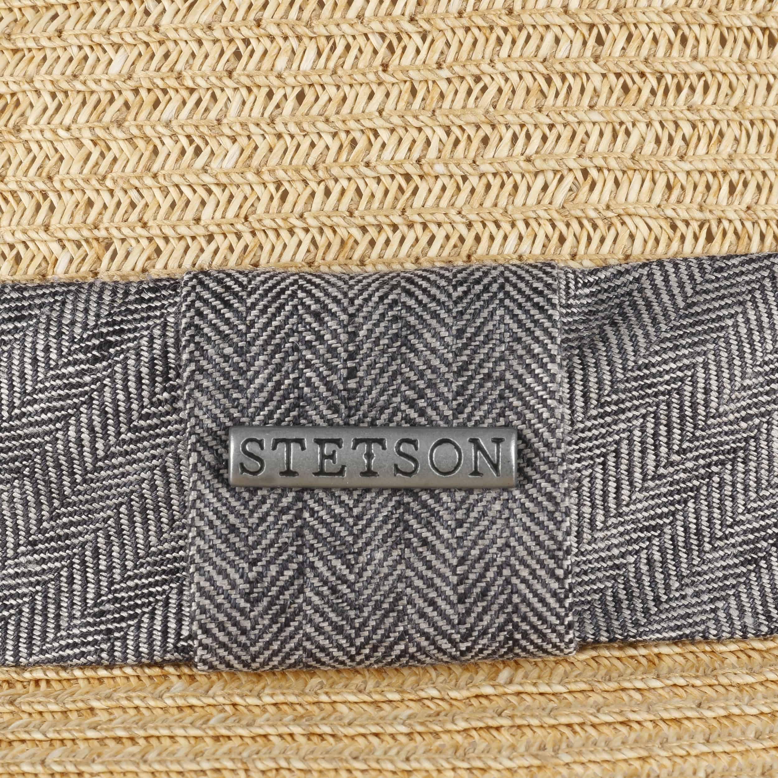 Stetson Lintano Toyo Strohhut Fedora Ripsband Mehrfarbig Damen Herren Frühling Sommer
