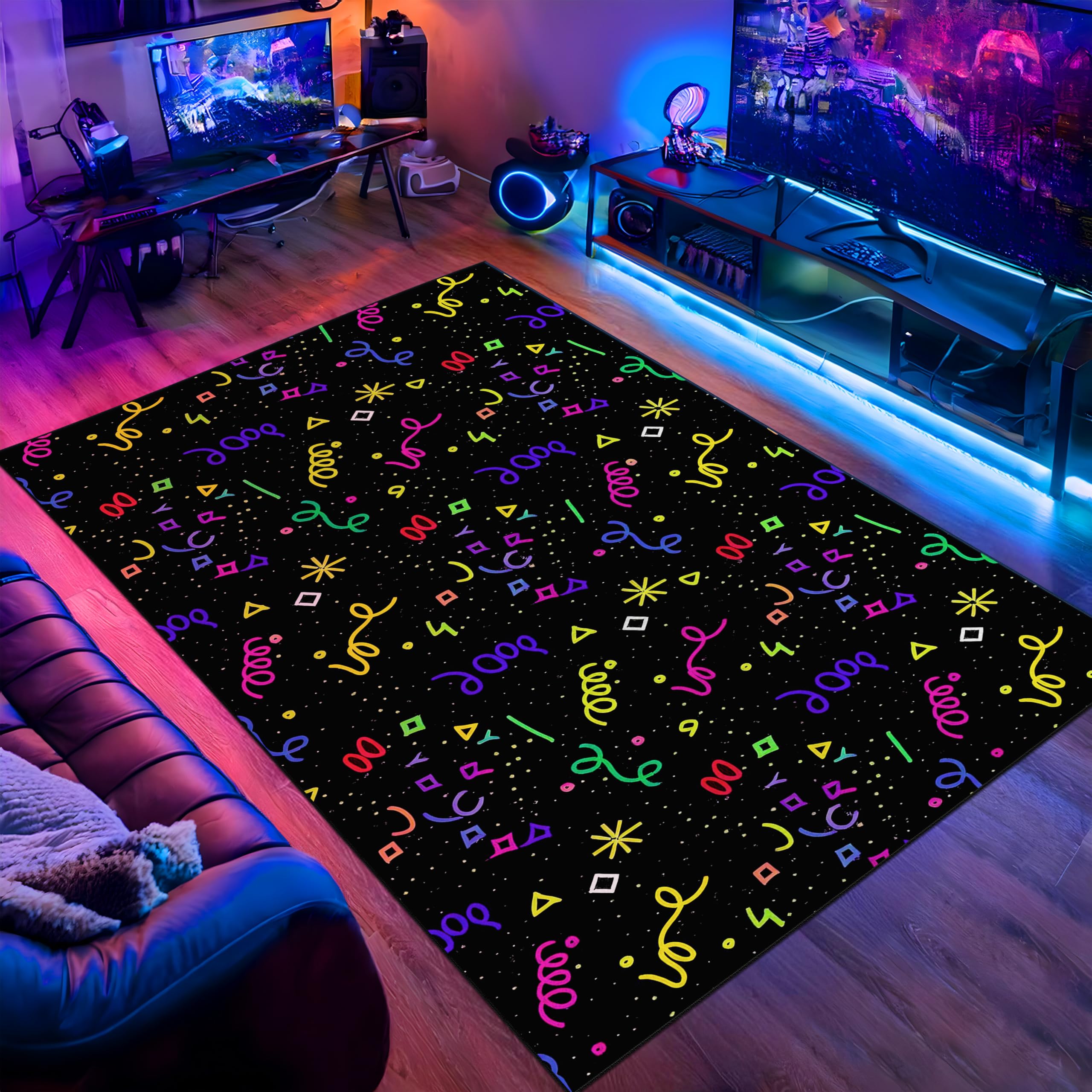 Amazon.com: Arcade Stars Rugs, Arcade Bar Carpets, Retro Rug, 80s