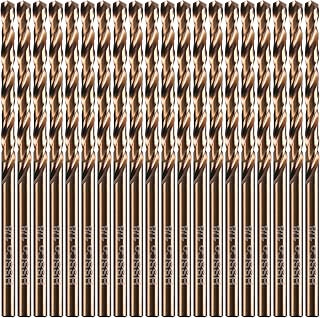 (20PCS) 1/8" Cobalt Drill Bit, HSS M35 Metal Drill Bits for Steel, Stainless Steel, Cast Iron, Hard Plastic and Wood