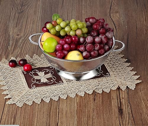 Miniatura 3 de Cook N Home Juego de 2 coladores de acero inoxidable microperforados, 3 y 5 cuartos de galón