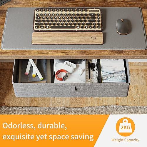 Miniatura 3 de CubiCubi Escritorio de pie de 63 x 24 pulgadas con cajón, escritorio eléctrico de altura ajustable, escritorio de oficina en casa, estación de