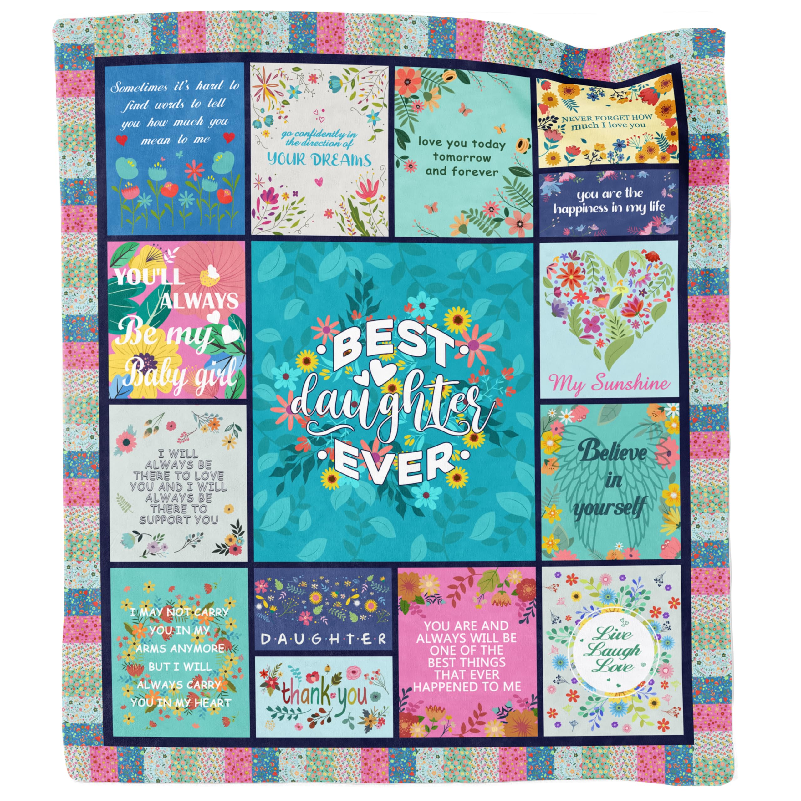 Akoigun Daughter Gifts from Mom and Dad - Birthday Blanket for Adult Daughter, Throw Blanket 60"x 50"