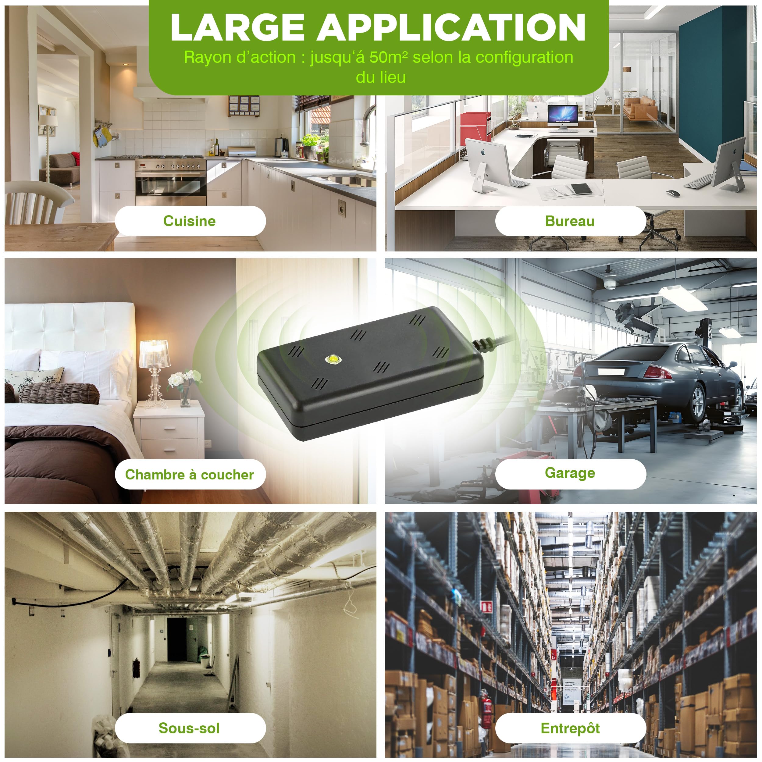 ISOTRONIC Répulsif martres avec LED Clignotante et ultrasons – Protection pour Grenier, Garage et Maison – Dissuasion Souris et Rats – Portée Efficace 50 m² – 2 unités pour Une sécurité maximale