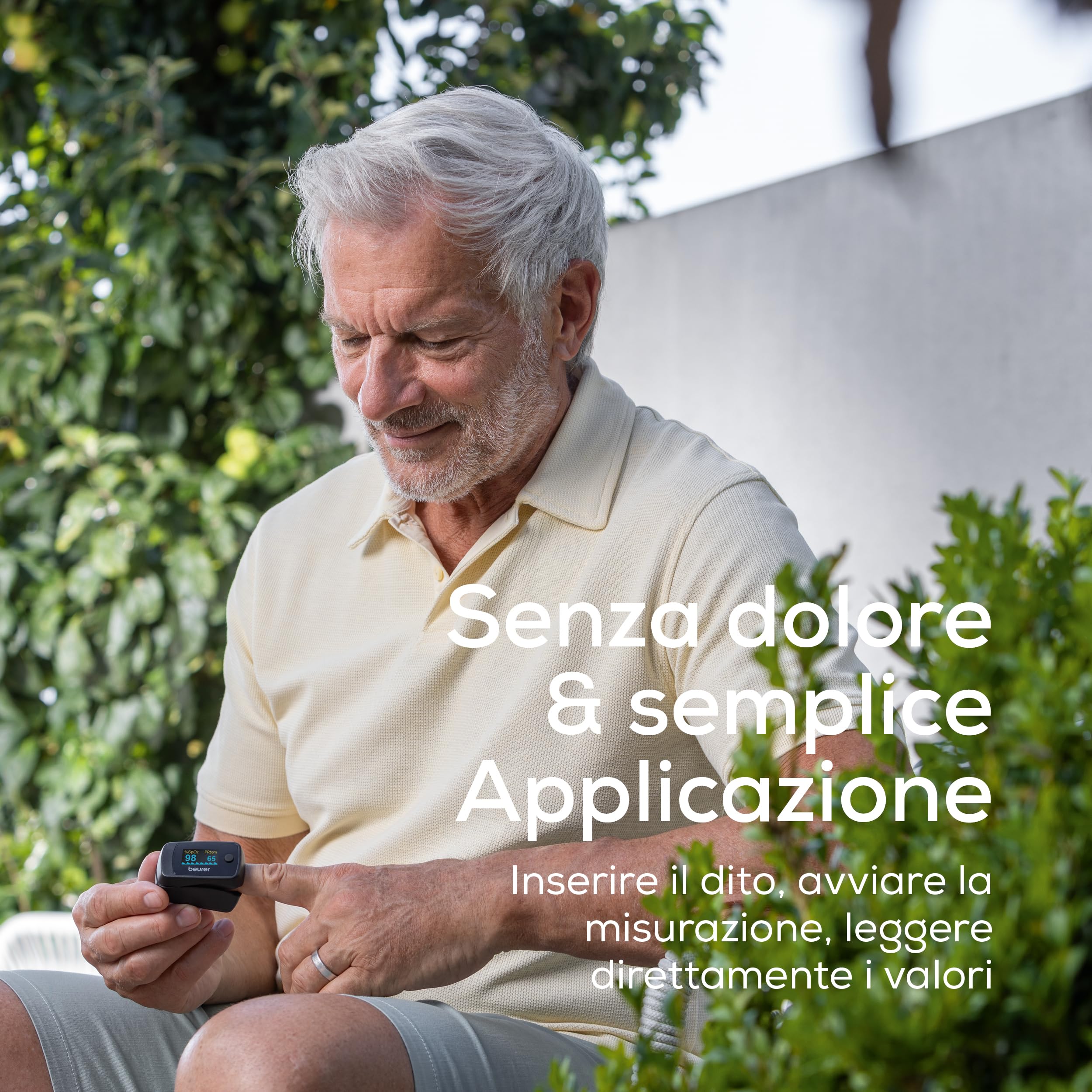 Beurer PO 45 Saturimetro da dito Professionale Certificato, Monitoraggio della Saturazione di Ossigeno, Frequenza Cardiaca, Indice di Perfusione, Pulsossimetro con Spegnimento Automatico