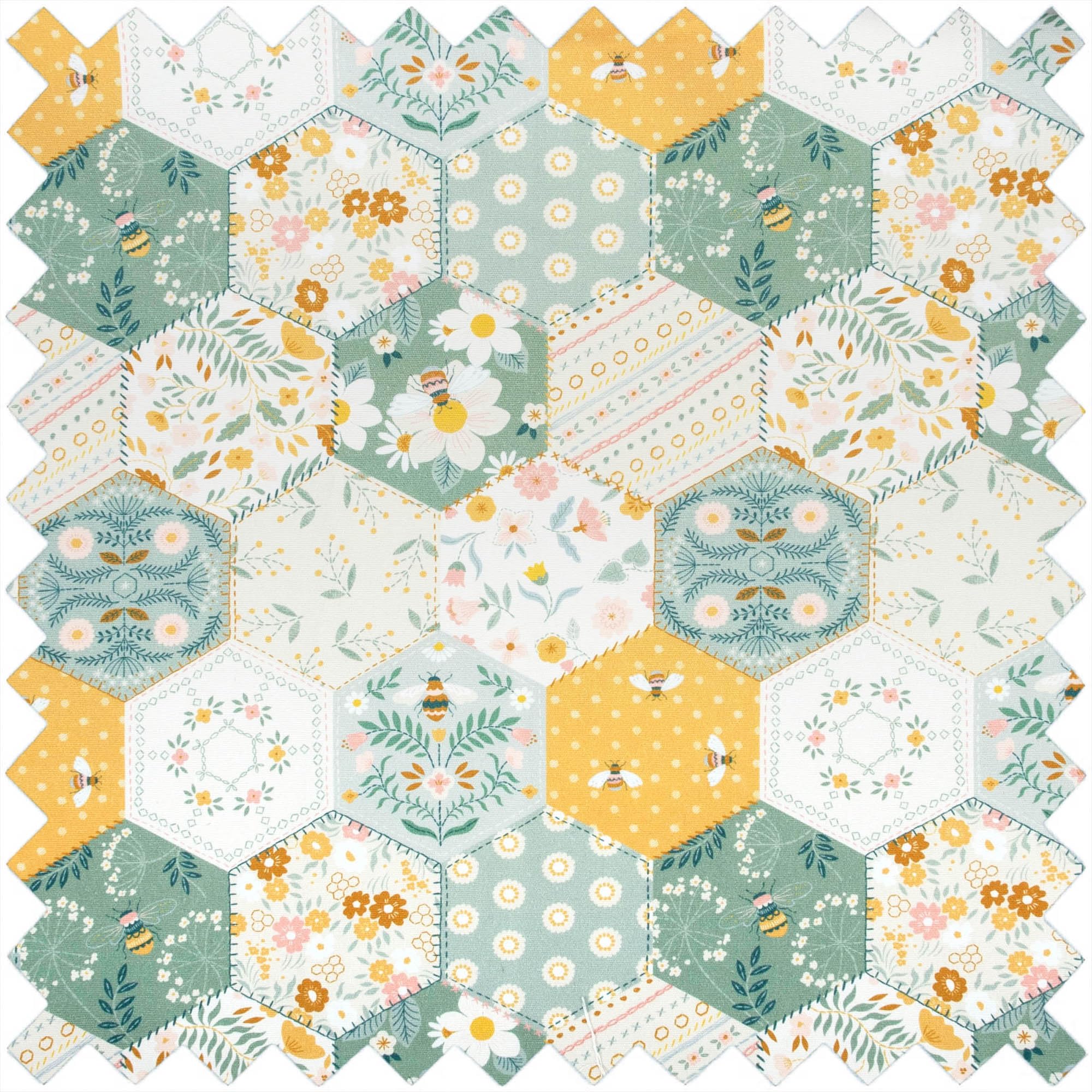 Hobby Gift Bolsa para máquina de Coser, diseño contemporáneo de Patchwork de Abejas, asa Reforzada, Bolsillo Delantero, protección para Guardar y Transportar, 20 x 44 x 38 cm