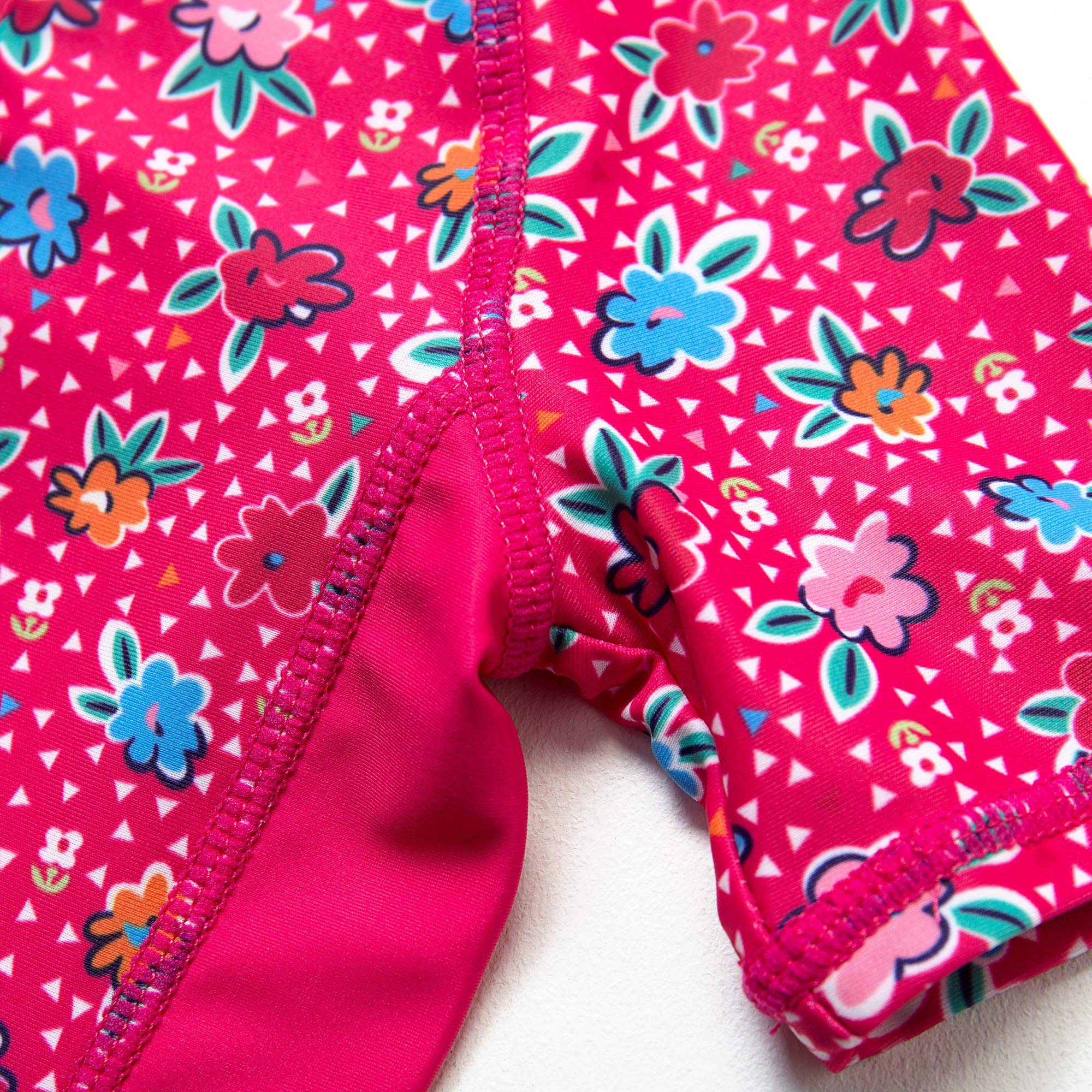 BONVERANO Bébé Maillot de Bain Une pièce à Manches Courtes bébés Filles Protection UV 50+ One Zip
