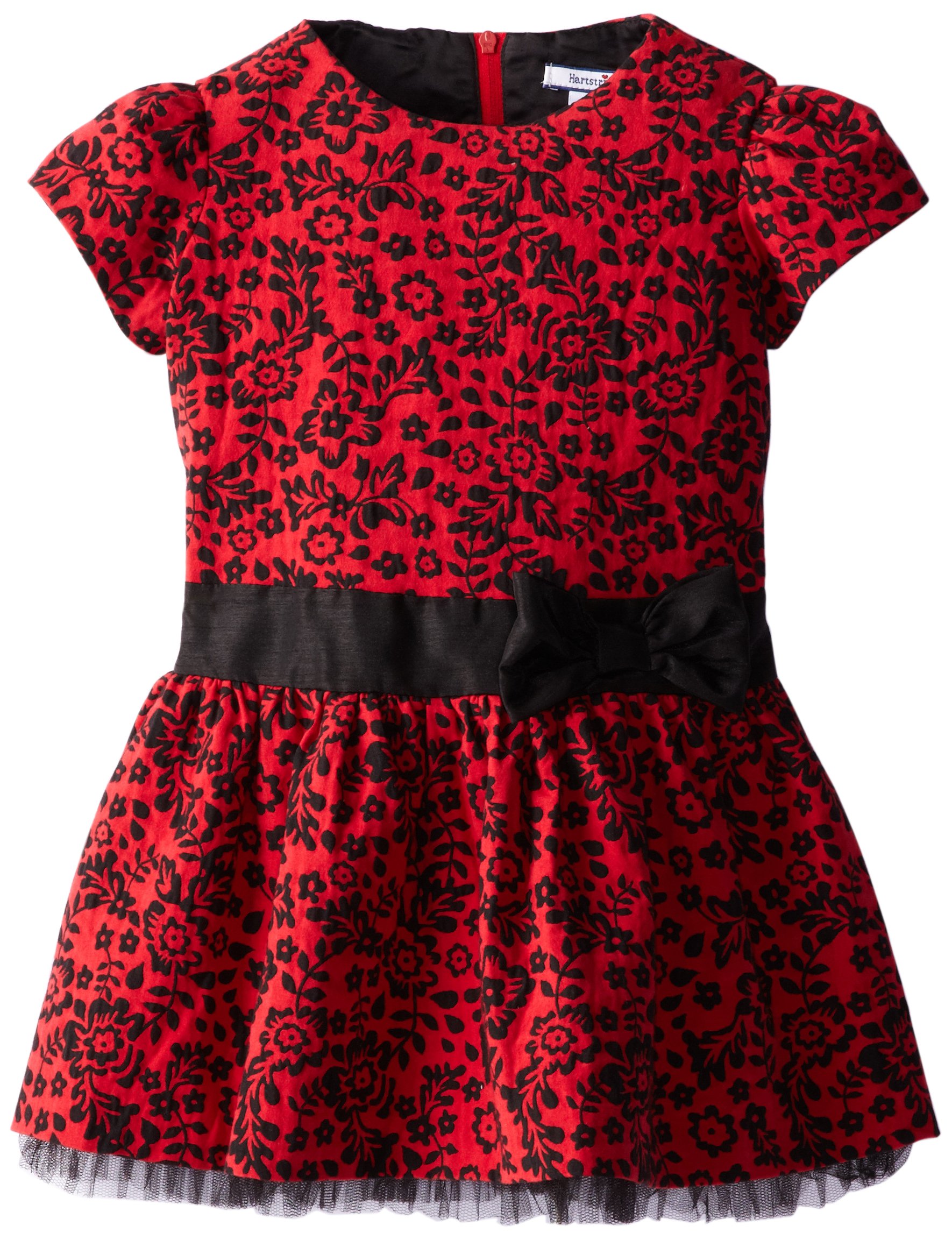 Hartstrings Little Girls' Woven Jacquard Dress, Floral Print, 3T