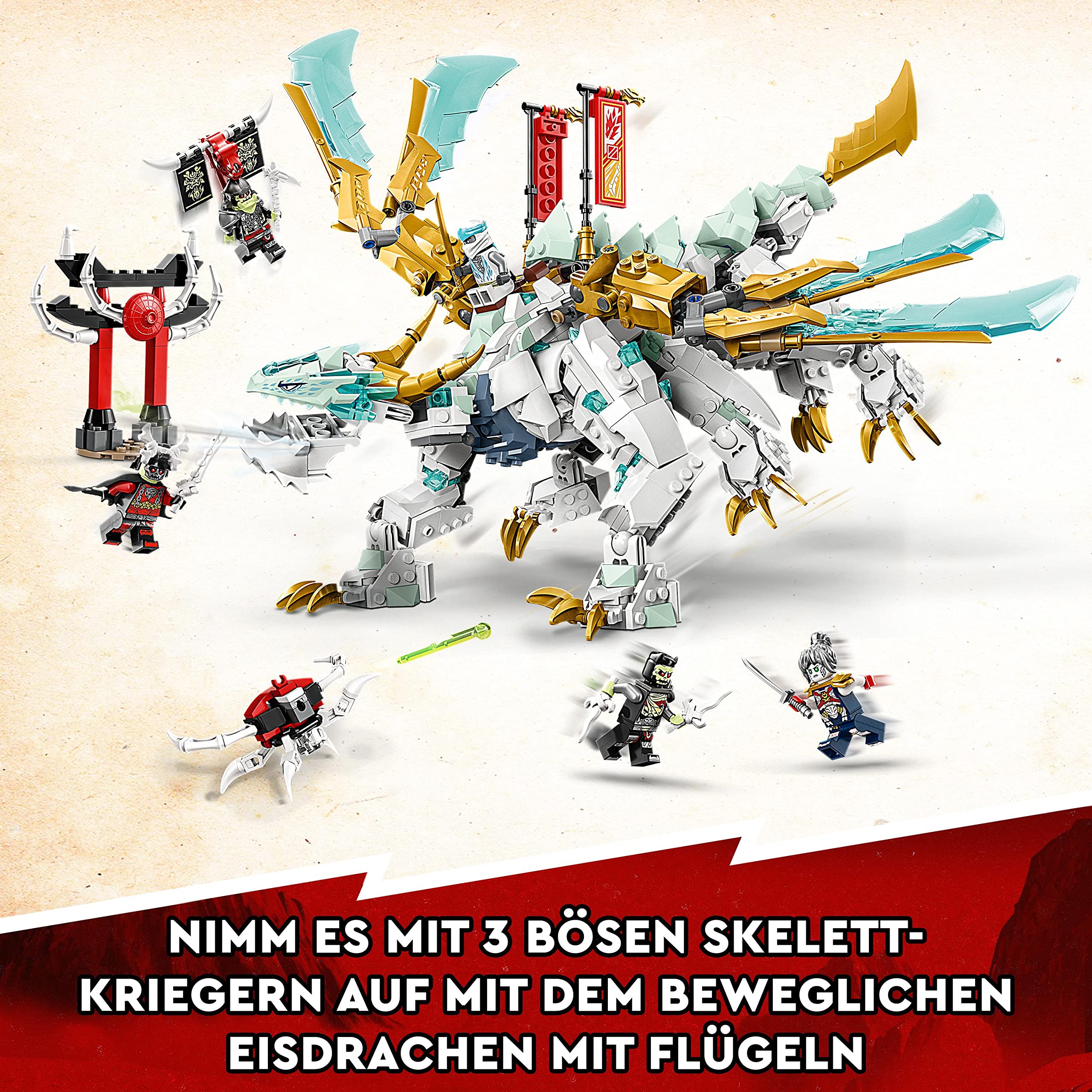 LEGO 71786 NINJAGO Zanes Eisdrache, BAU- und Spielset mit Spielzeugdrachen und 6 Minifiguren, Konstruktionsspielzeug, Geschenk für Kinder ab 10 Jahren
