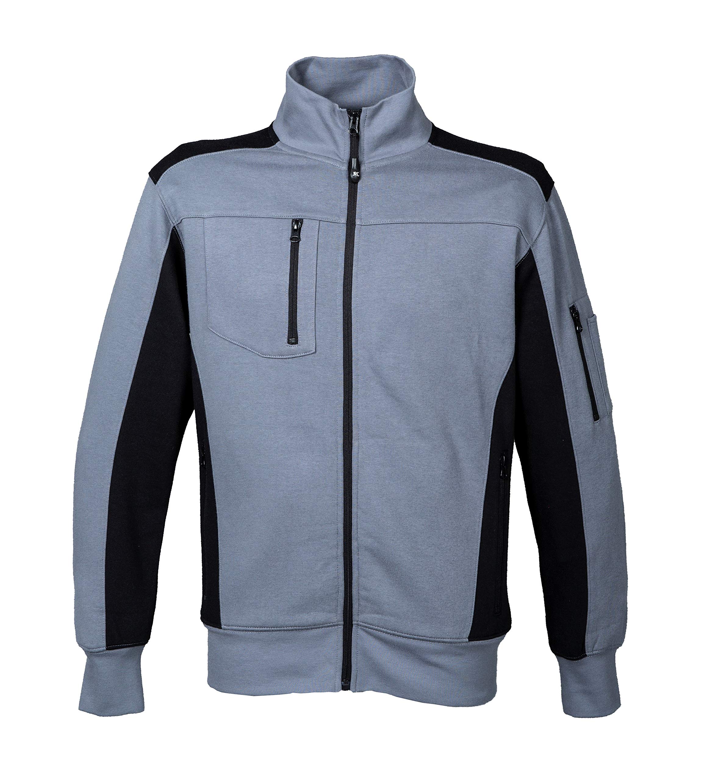 JRC Cambridge Felpa da Uomo in Cotone Poliestere Collo a Lupetto Chiusura Zip Tasca sul Petto e Braccio Verde/Nero