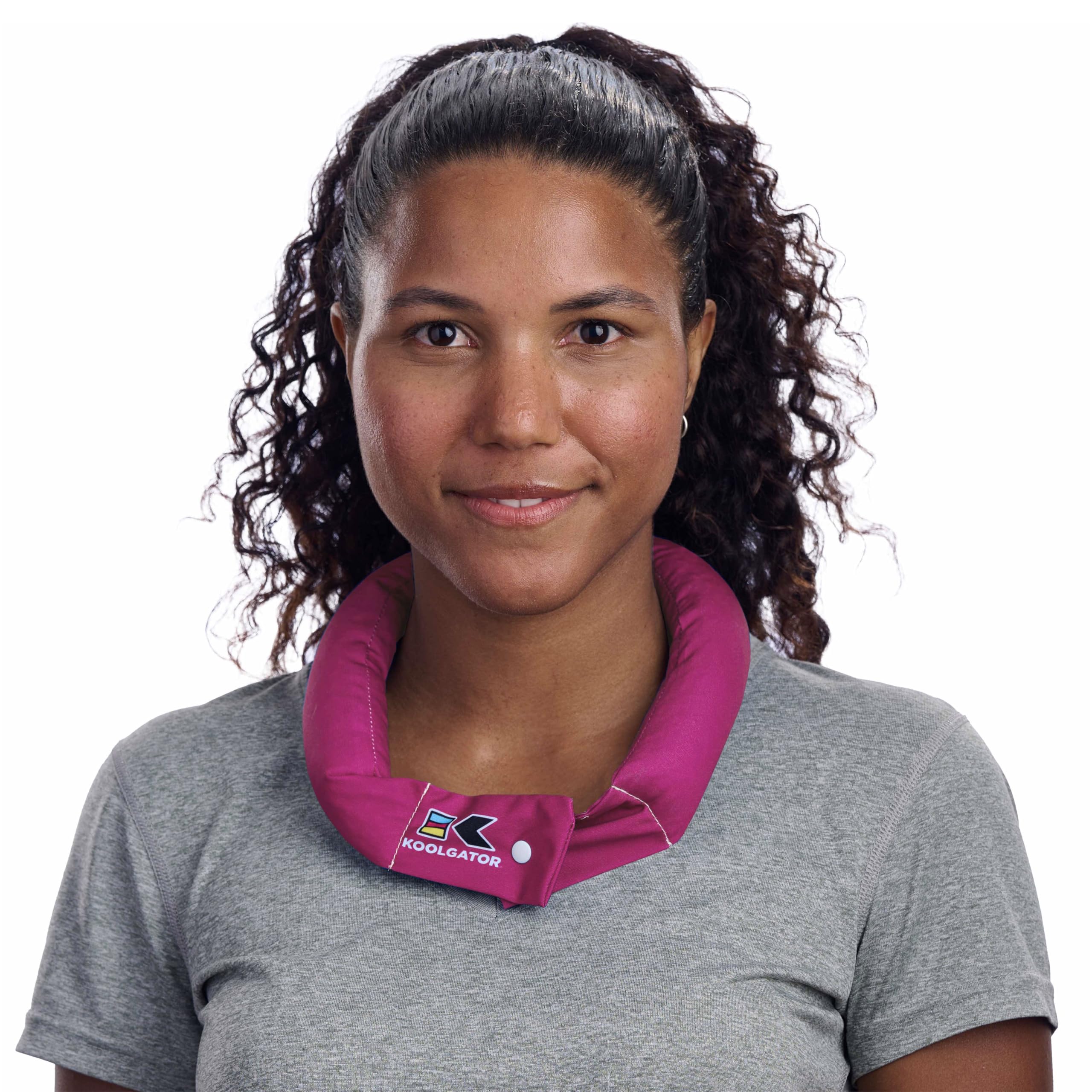 KOOLGATOR Evaporative Cooling Neck Wrap – Reusable Neck Cooler with Long Lasting Relief During Hot Weather Activities, Sports, & Outdoor Work, Deep Pink, 1 Pack