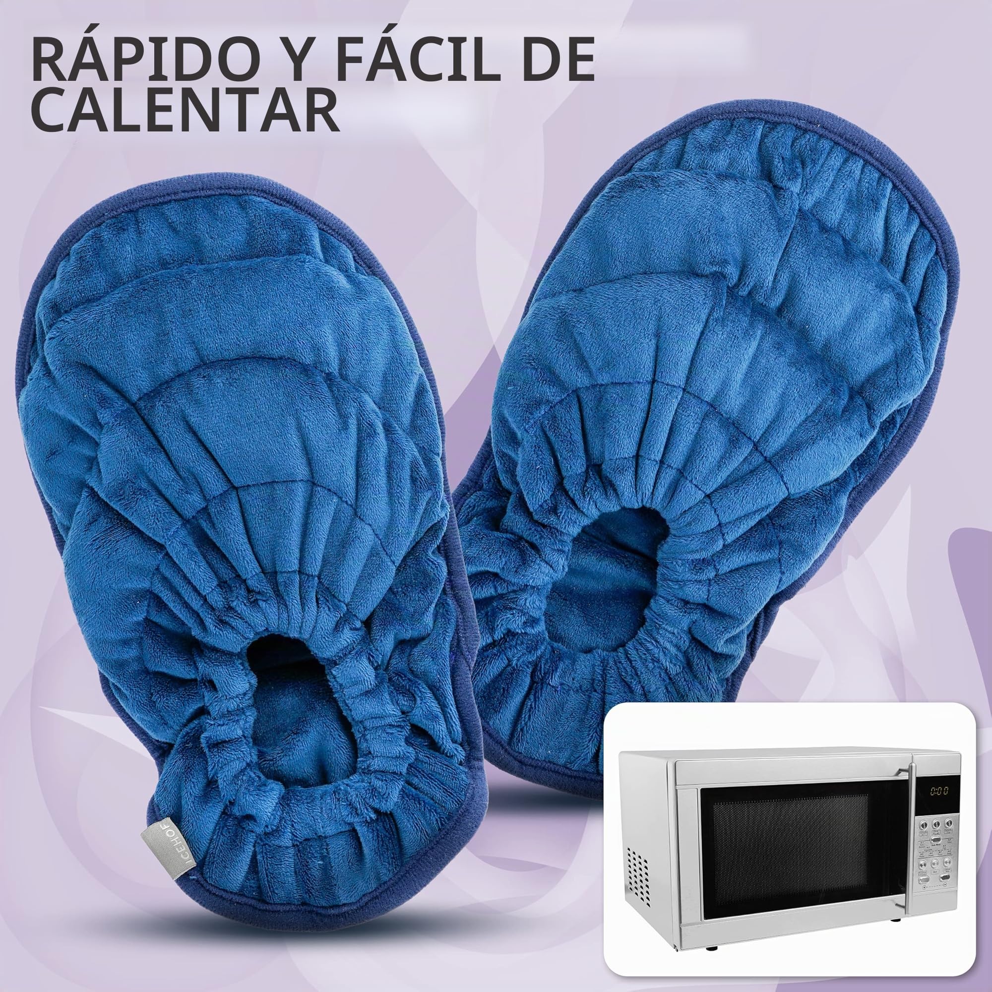 ICEHOF Calcetines térmicos con Semillas de Lino y Lavanda - Zapatillas de Estar por casa calentables en microondas - Calcetines térmicos para pies Calientes