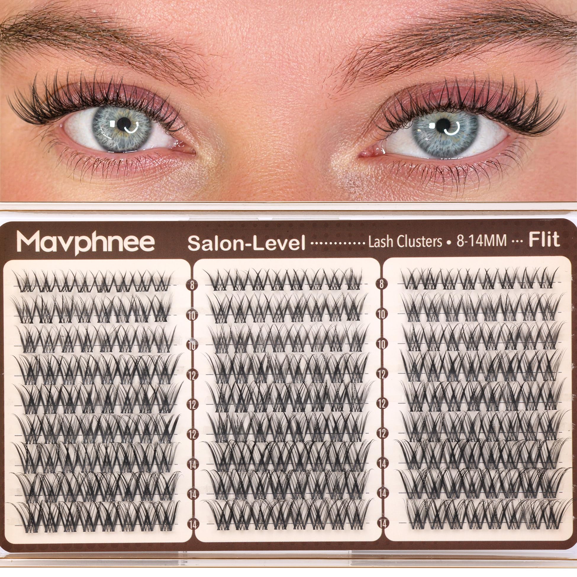 Photo 1 of Mavphnee Flit Lash Clusters, Black, 8-14mm
