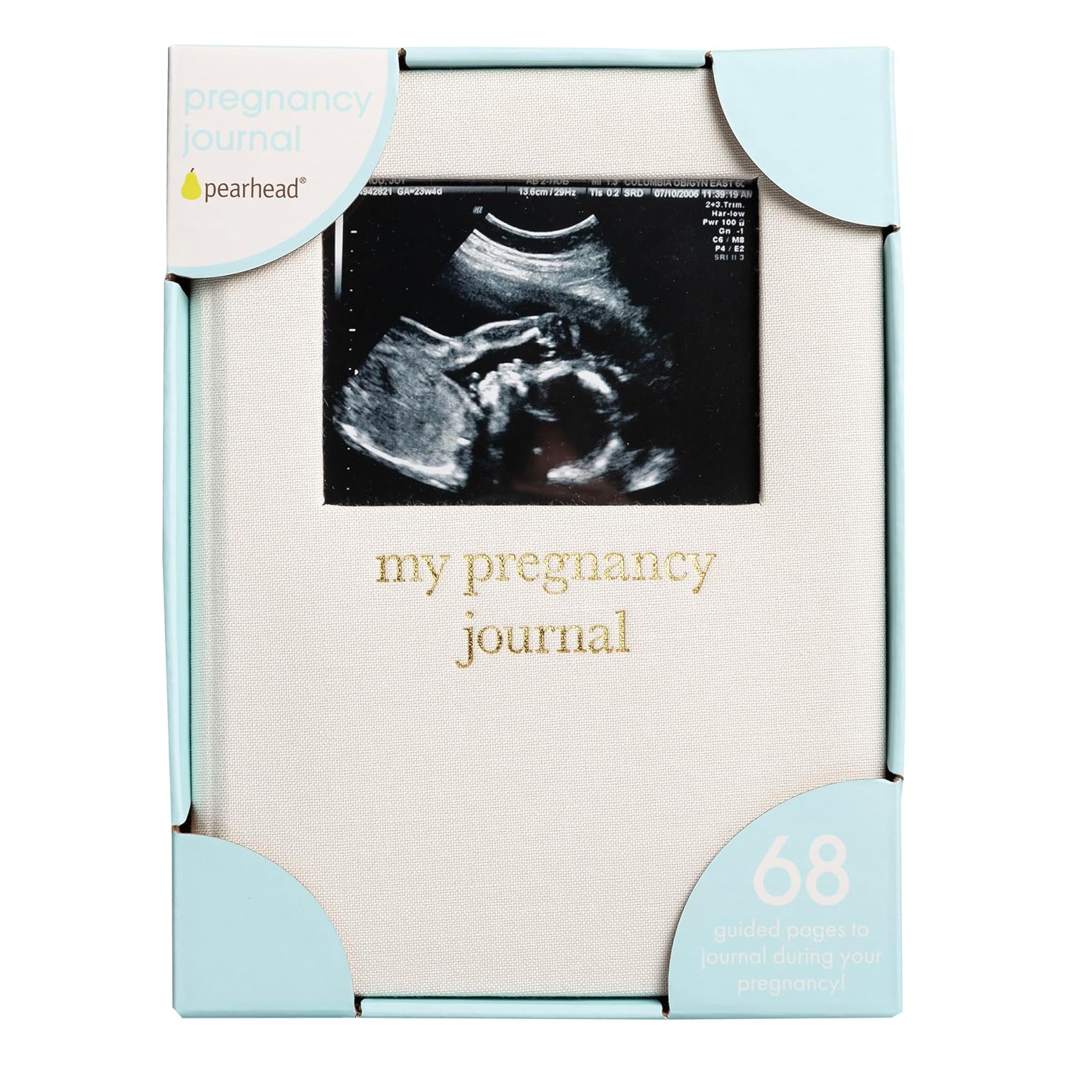 Pearhead Pregnancy Journal, Linen Guided Pregnancy Memory Book with Sonogram Photo Insert, Beige - Image 9