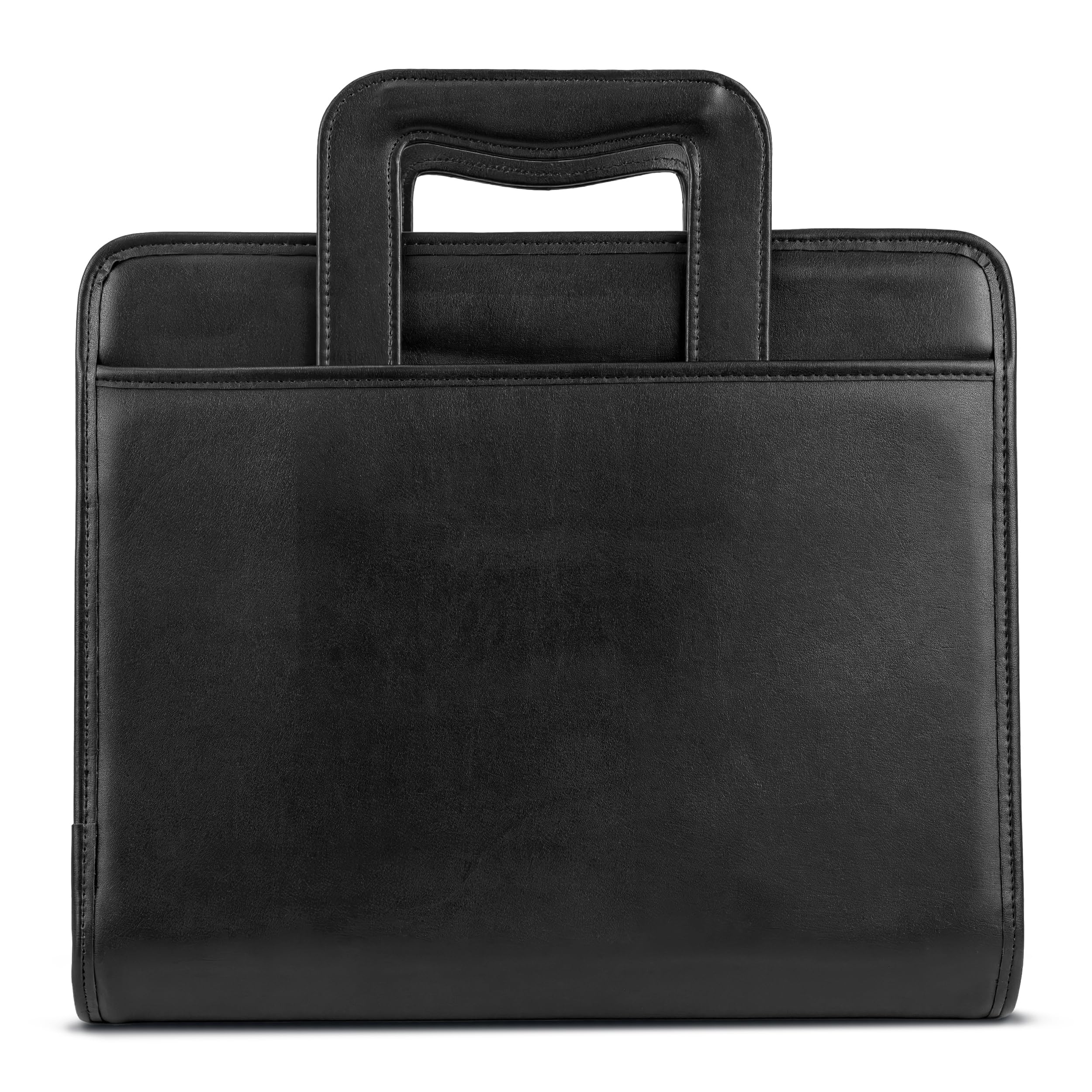 Samsill profesional funda de cartera con cierre de cremallera, tamaño de letra 2 asas, anillas extraíbles, retráctil, bloc de notas, interior Funda para Tablet 10.1 Pulgadas, Negro