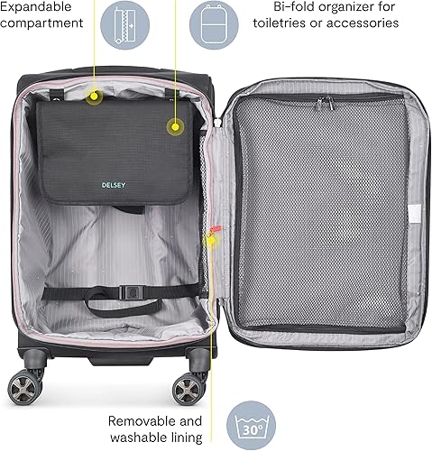 Miniatura 3 de DELSEY PARIS Helium DLX Softside - Maleta expandible con ruedas giratorias, Azul marino