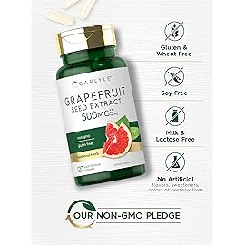 Carlyle Grapefruit Seed Extract | 500 mg | 120 Capsules | Maximum Strength | Non-GMO, Gluten Free