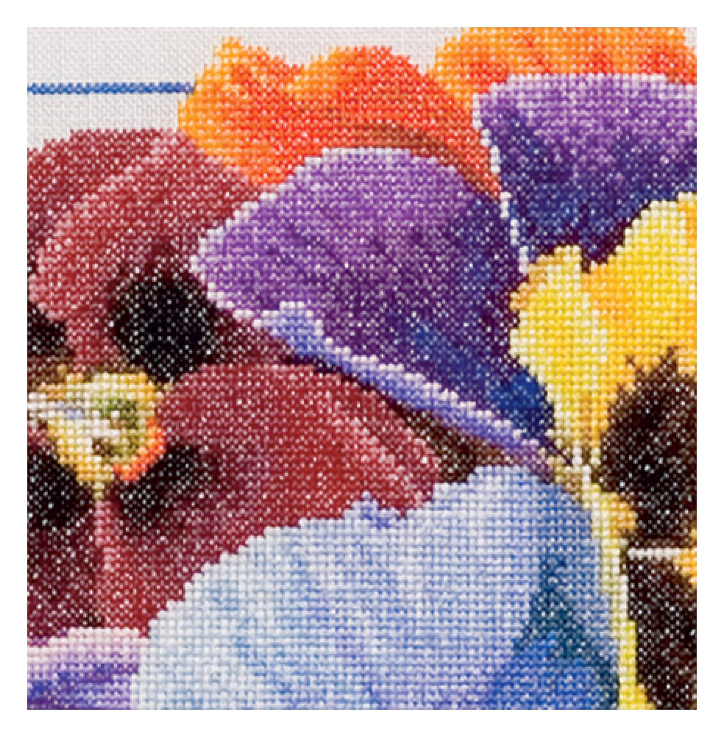 Thea Gouverneur bratki na lnianym hafcie krzyżykowym zestaw - 13,5 x 13,5 cala 36 szt., 34 x 34 cm