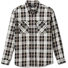Men's Essence Plaid Button Long Sleeve Shirt - Black, 96649-23VM