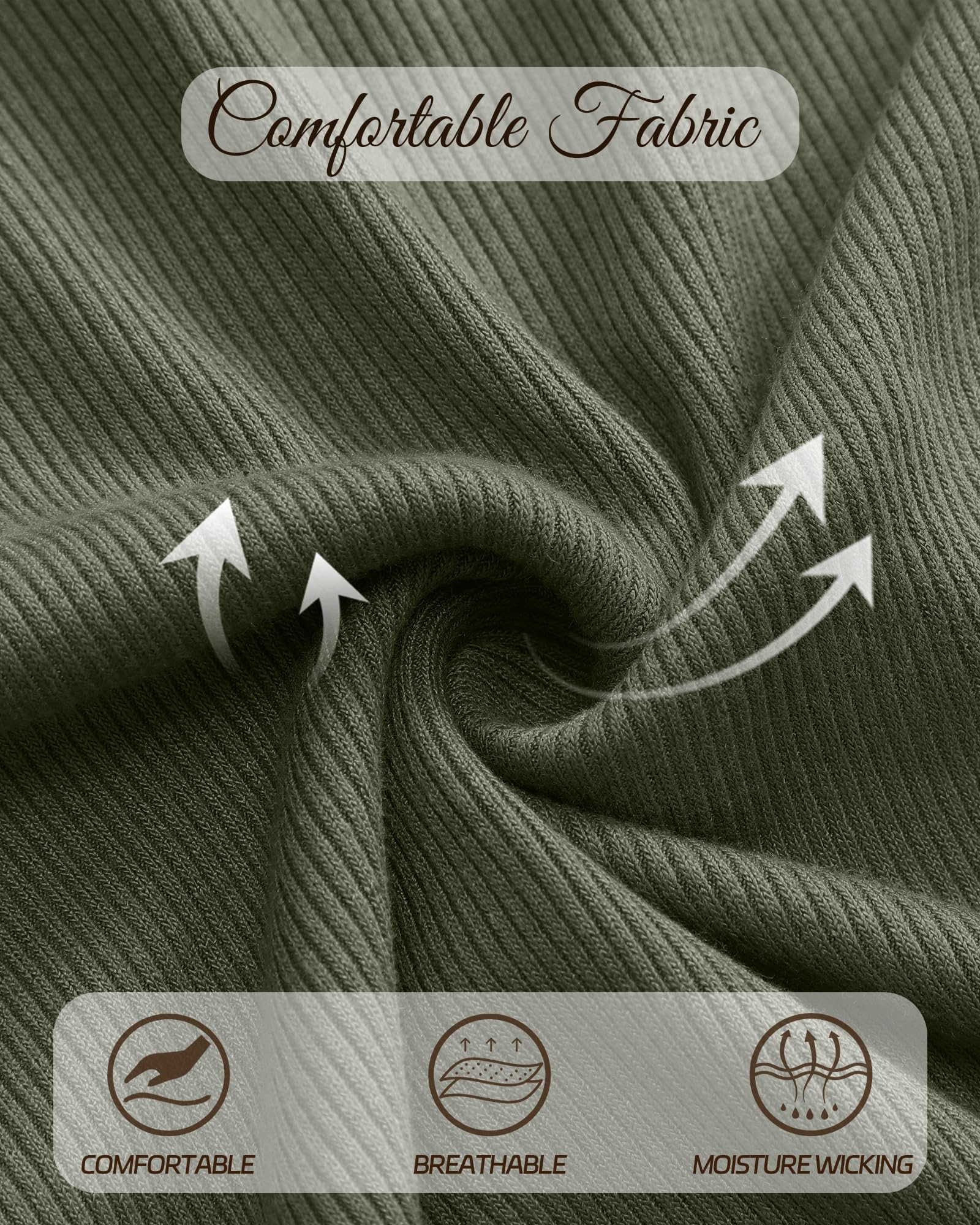 Neer Lot de 3 hauts à manches 3/4 pour femme, en coton côtelé, col rond, manches trois-quarts d'été, t-shirts basiques décontractés