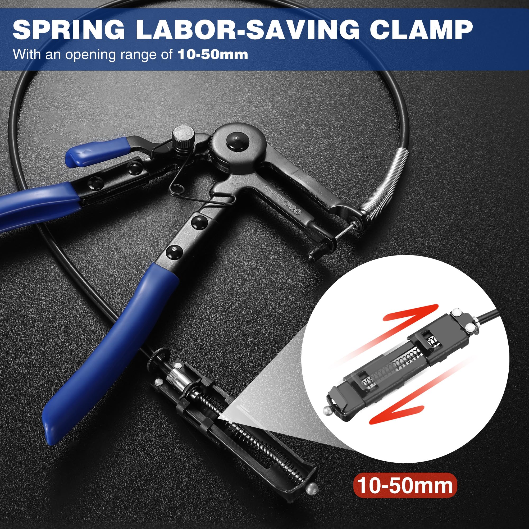 WORKPRO Flexible Long Reach Hose Clamp Pliers - Image 3