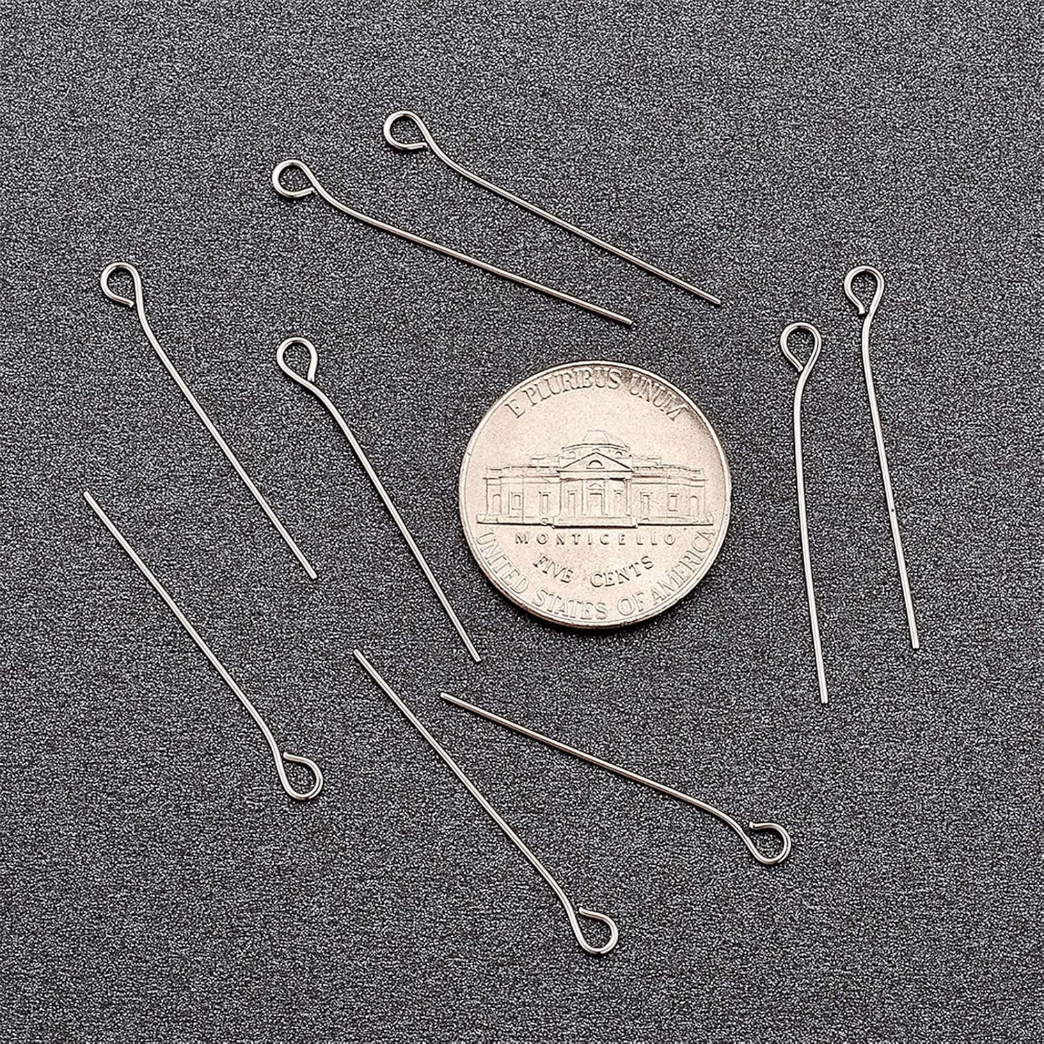 Craftdady 1000pcs Stainless Steel Open Eye Pins 20mm Metal Wire Needle Headpins 3/4 Inch for Craft Dangle Earring Pendant Necklace Bracelet Making