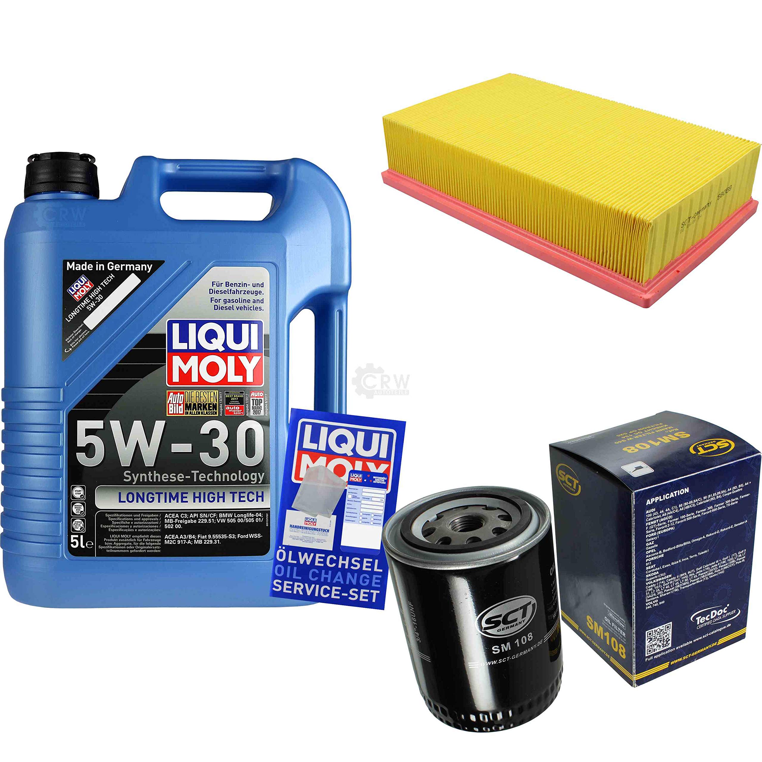 Set di filtri, 5 litri, olio motore Longtime High Tech 5W-30 SCT Germany