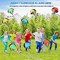 Vista 3 de Juguete de paracaídas para niños, juguetes al aire libre, paracaídas voladoras, juguetes interiores y exteriores para niños o 3, 4, 5, 6, 7, 8, 9