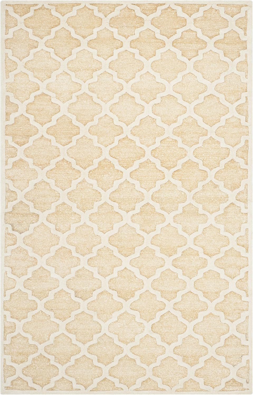 SAFAVIEH Precious Collection Area Rug - 5' x 8', Beige, Handmade Trellis, Ideal for High Traffic Areas in Living Room, Bedroom (PRE152B)