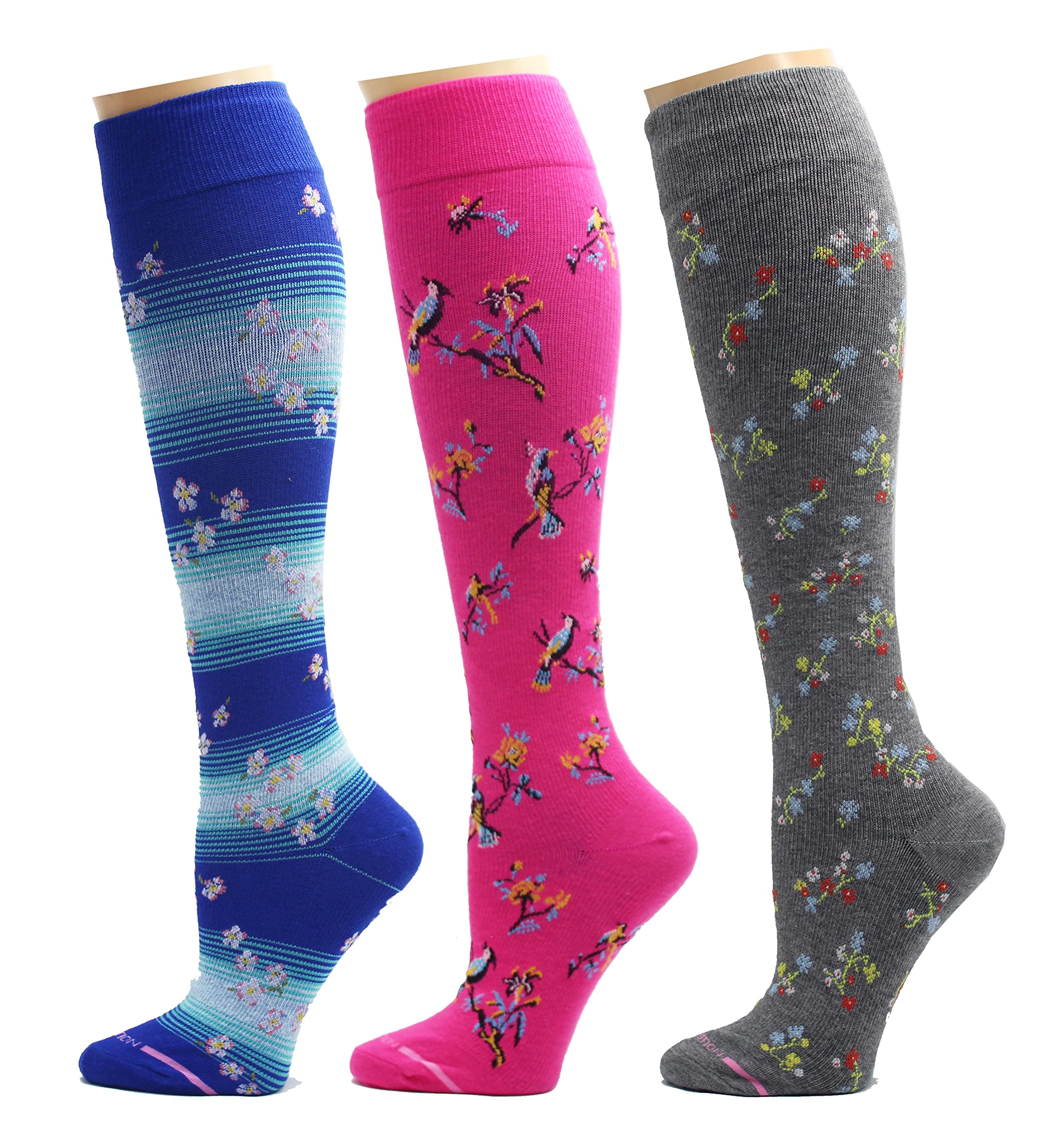 Dr. MotionWomen's 3-Pack Cats, Dots, Dogs Compression Socks Sockshosiery