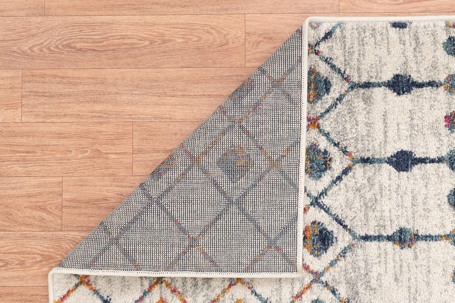 Adiva Rugs Modern Transitional Area Rug with Border, Soft Short Medium Pile, Style Pattern Traditional Carpets, Persian Home Decor, Floor Decoration Mat 2586A (Multicolor, 6'-6" x 9'-6")