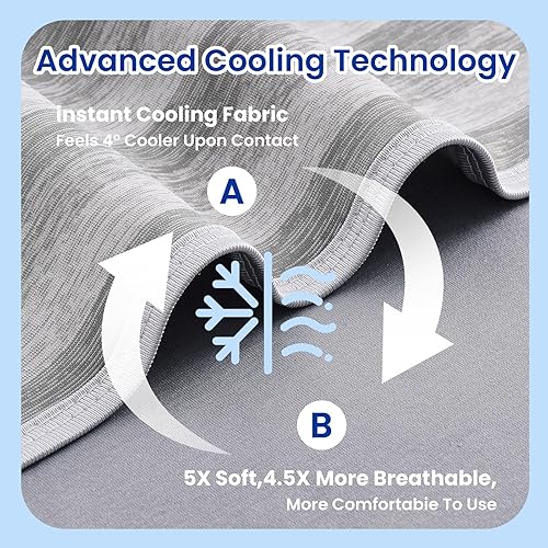 Miniatura 5 de Gohero Arc-Chill Q-Max - Mantas refrescantes para personas que duermen con calor 0.5, fibra fresca, para el verano, mantiene el cuerpo fresco para