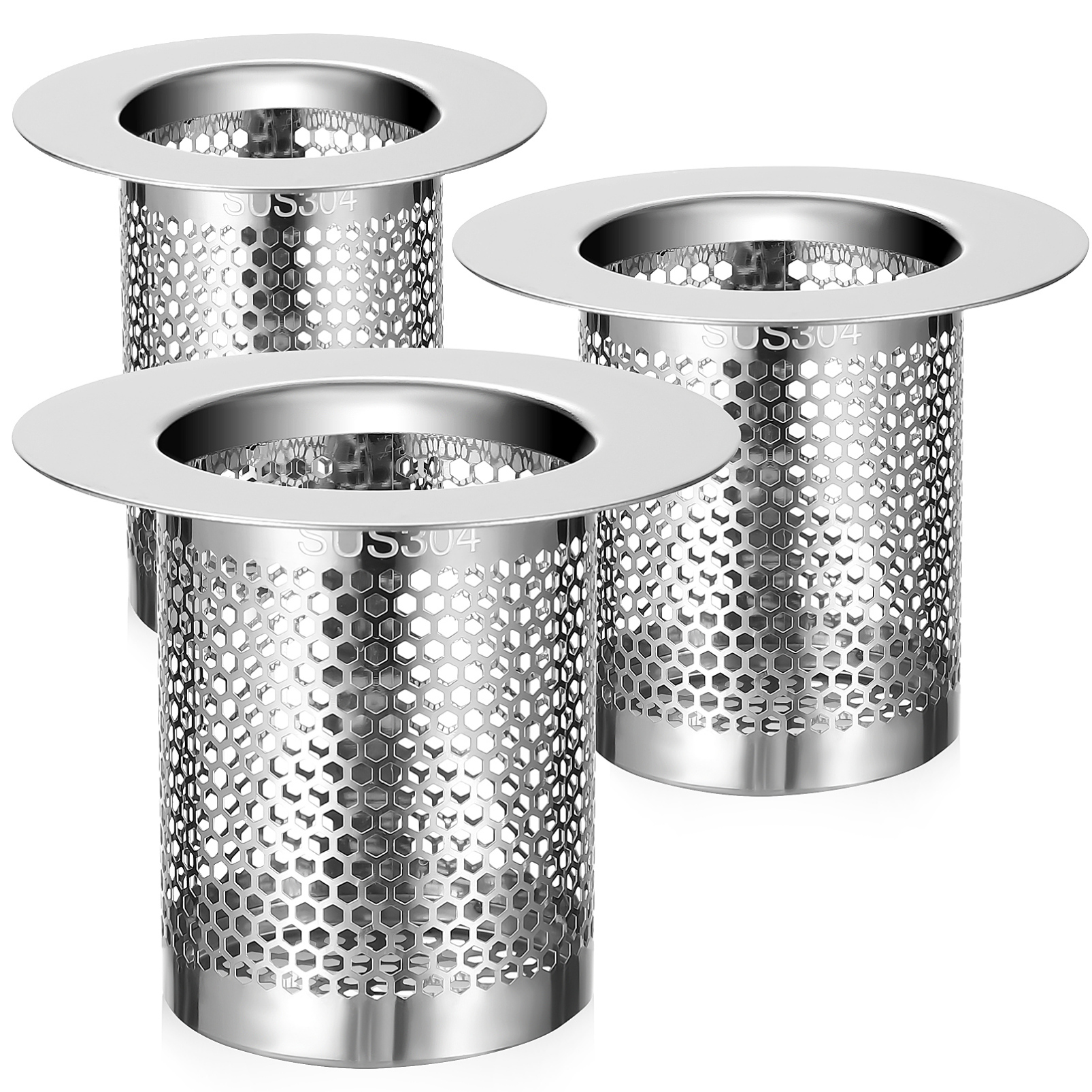 Colador para lavabo y bañera en acero inoxidable DOITOOL 3 piezas miniatura 7