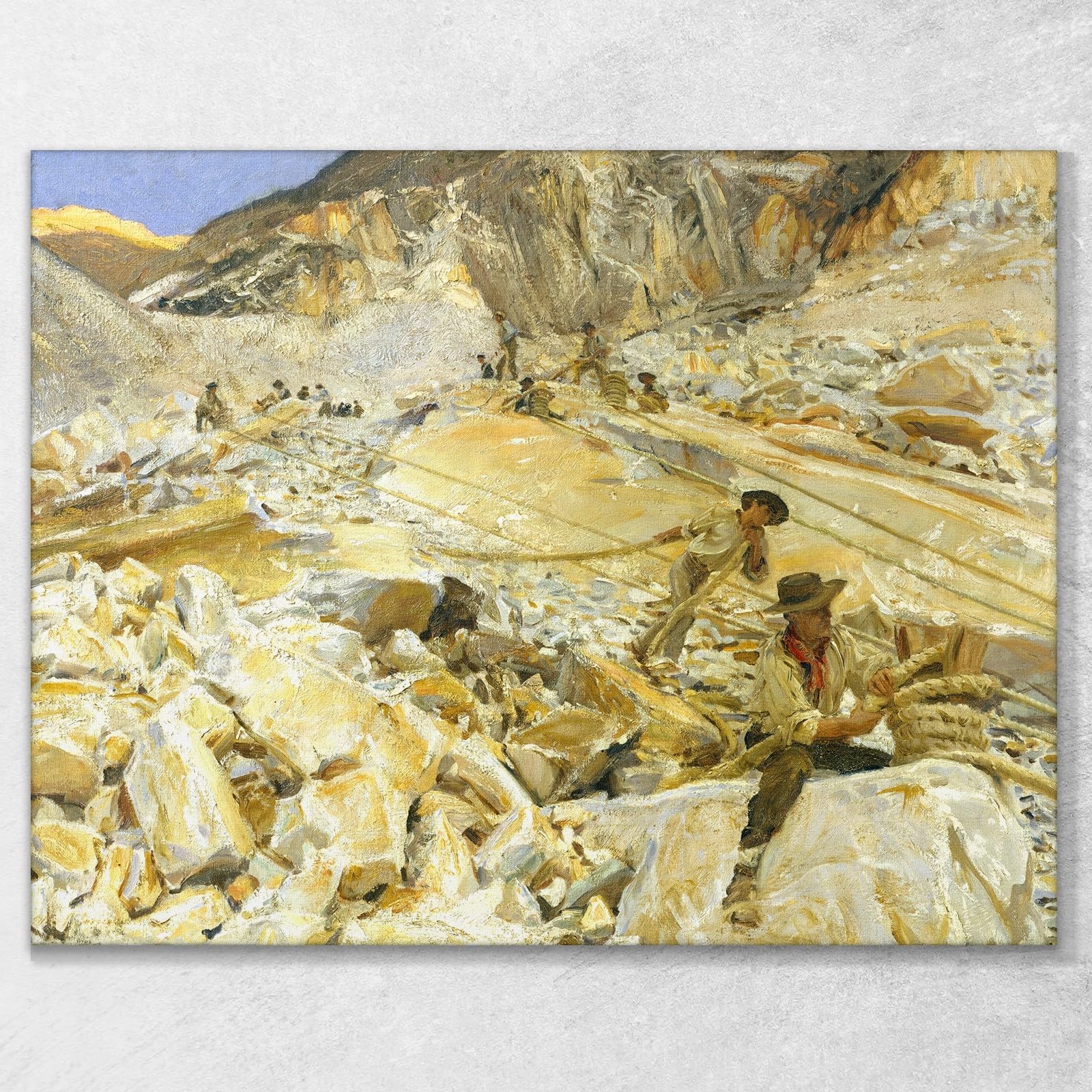 Trasporto del Marmo dalle Cave A Carrara John Singer Sargent, jss30 Quadro Stampato su Tela, 75x60 cm