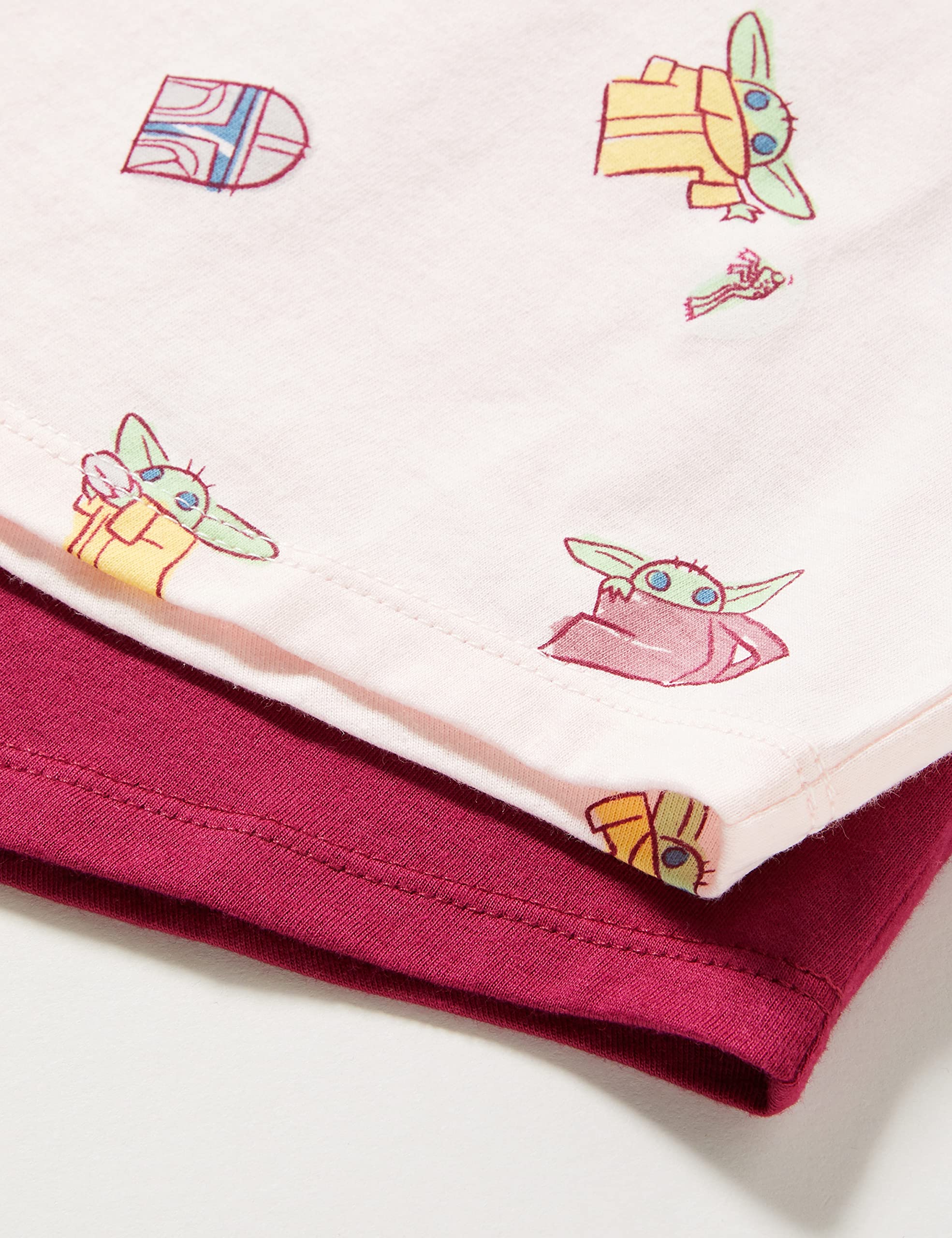 Amazon Essentials Disney | Marvel | Star Wars | Frozen | Princess T-Shirt a Maniche Lunghe Bambine e Ragazze, Pacco da 2