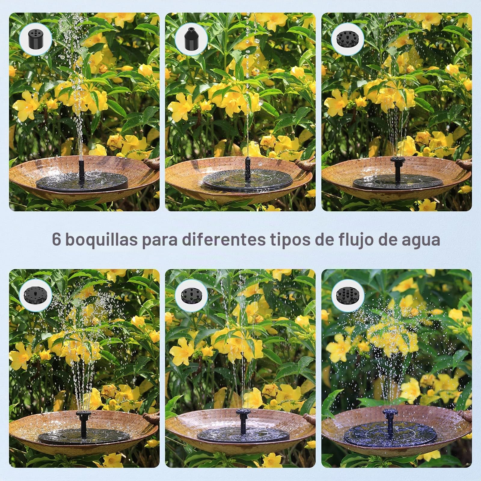 AISITIN Baño para Pájaros 2,5W, Fuente Solar con Comedero | Comedero Bebedero Para Jardín Balcón Terraza Piscina Color Verde
