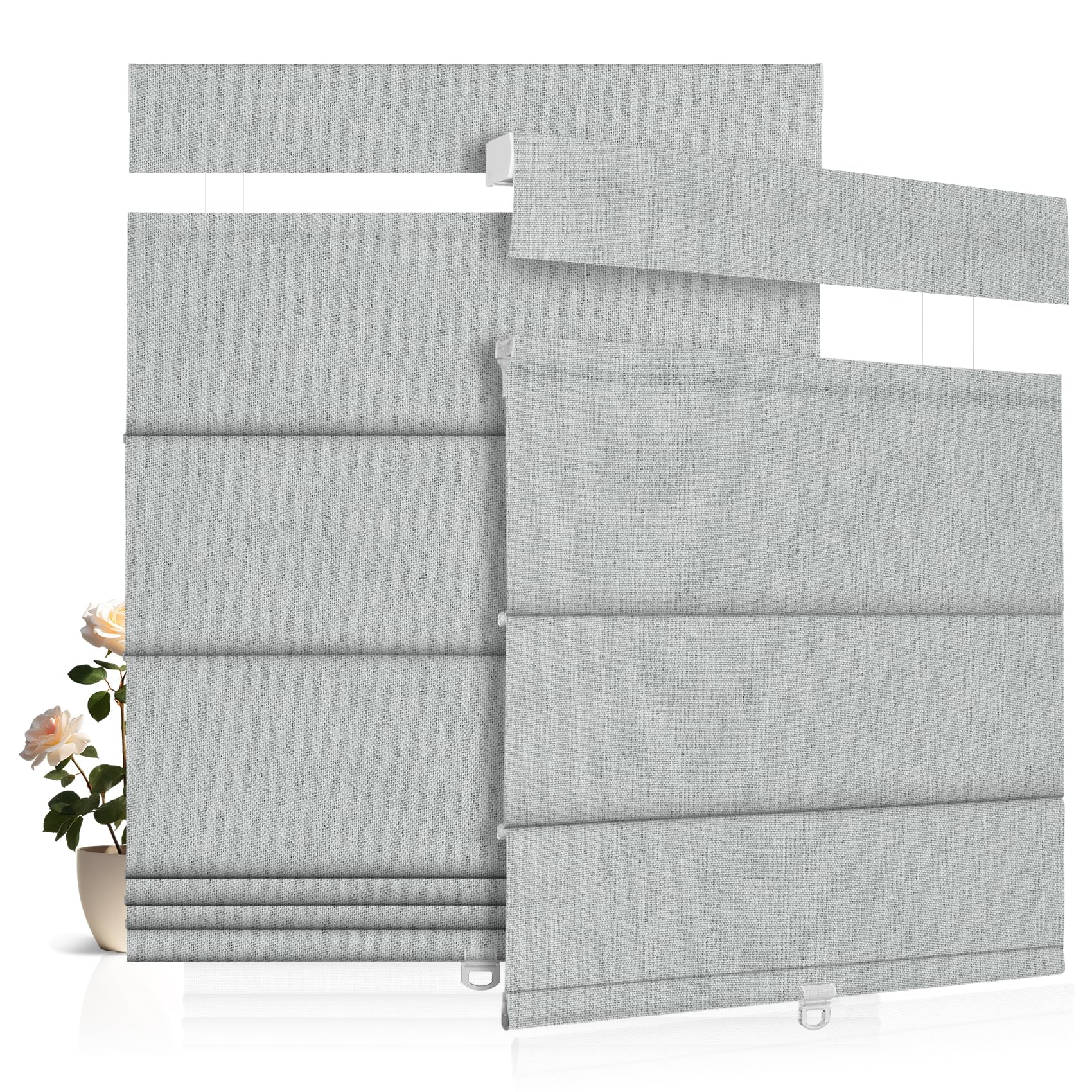 BERISSA Top Down Bottom Up Roman Shades for Windows, Blackout Roman Blinds for Living Room,Bathroom,Bedroom,ṲV Protection,Privacy,Thermal Insulation,